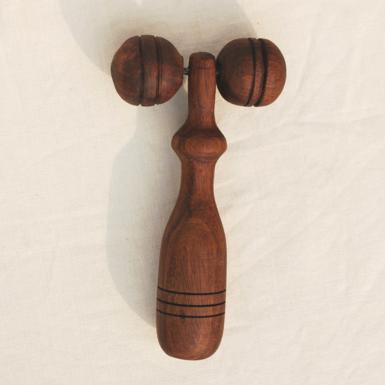 Wooden facial massage roller