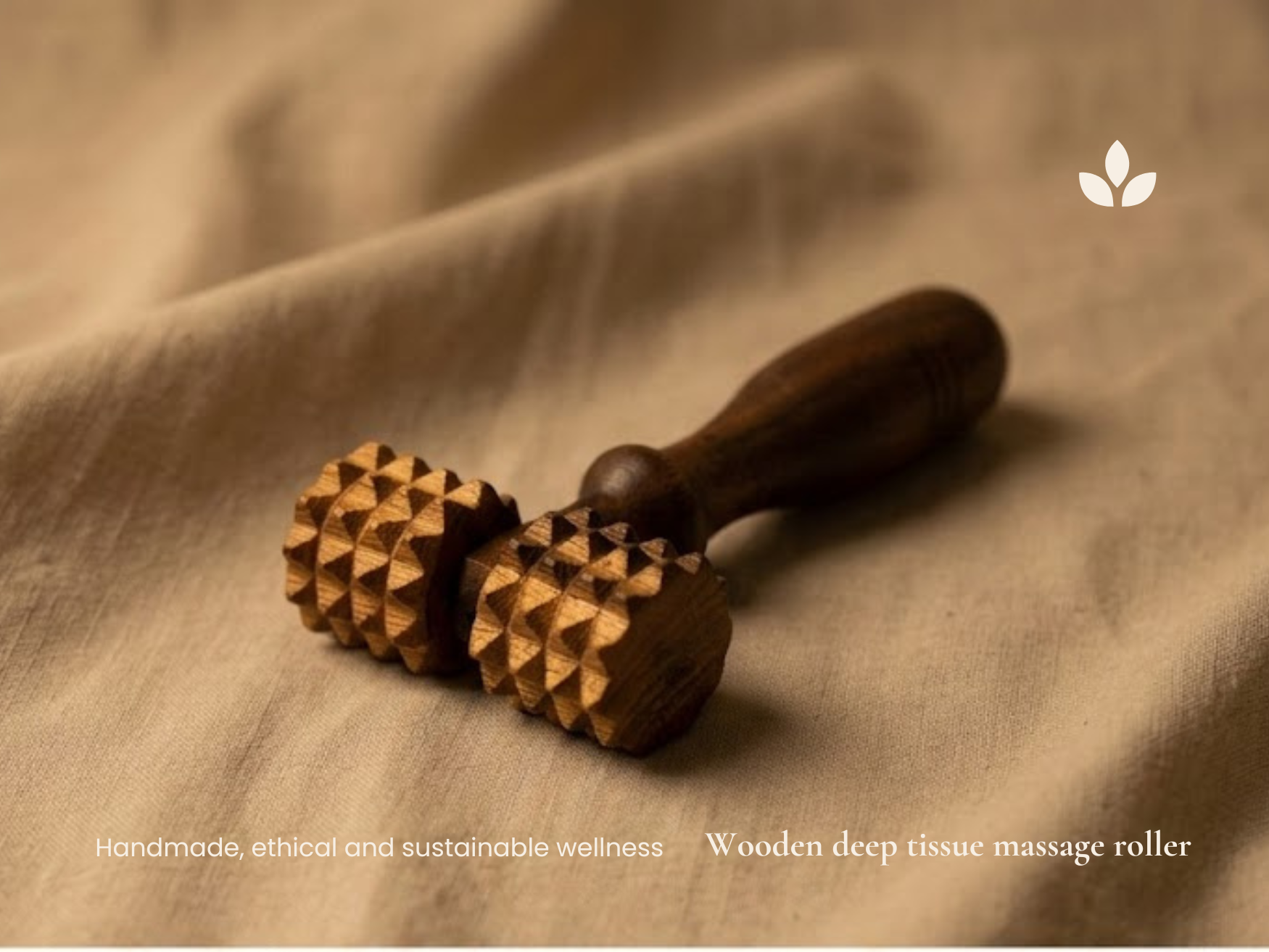 Wooden deep tissue massage roller