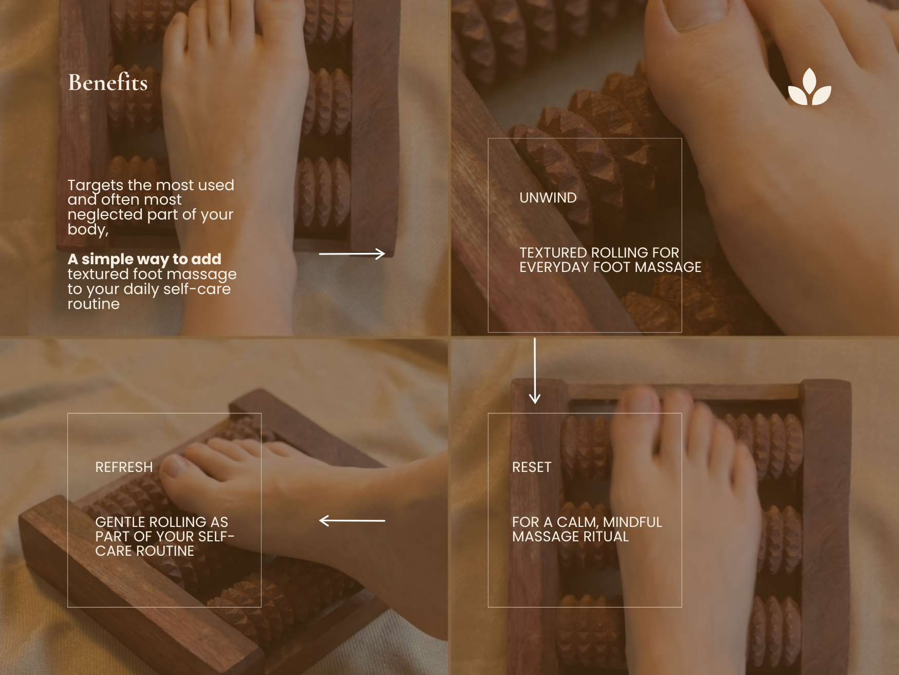 Benefits of handmade wooden foot reflexology roller for tired feet and muscle relaxation