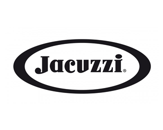 Jacuzzi logo in black and white with oval border