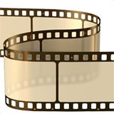 Una tira de película cinematográfica en espiral