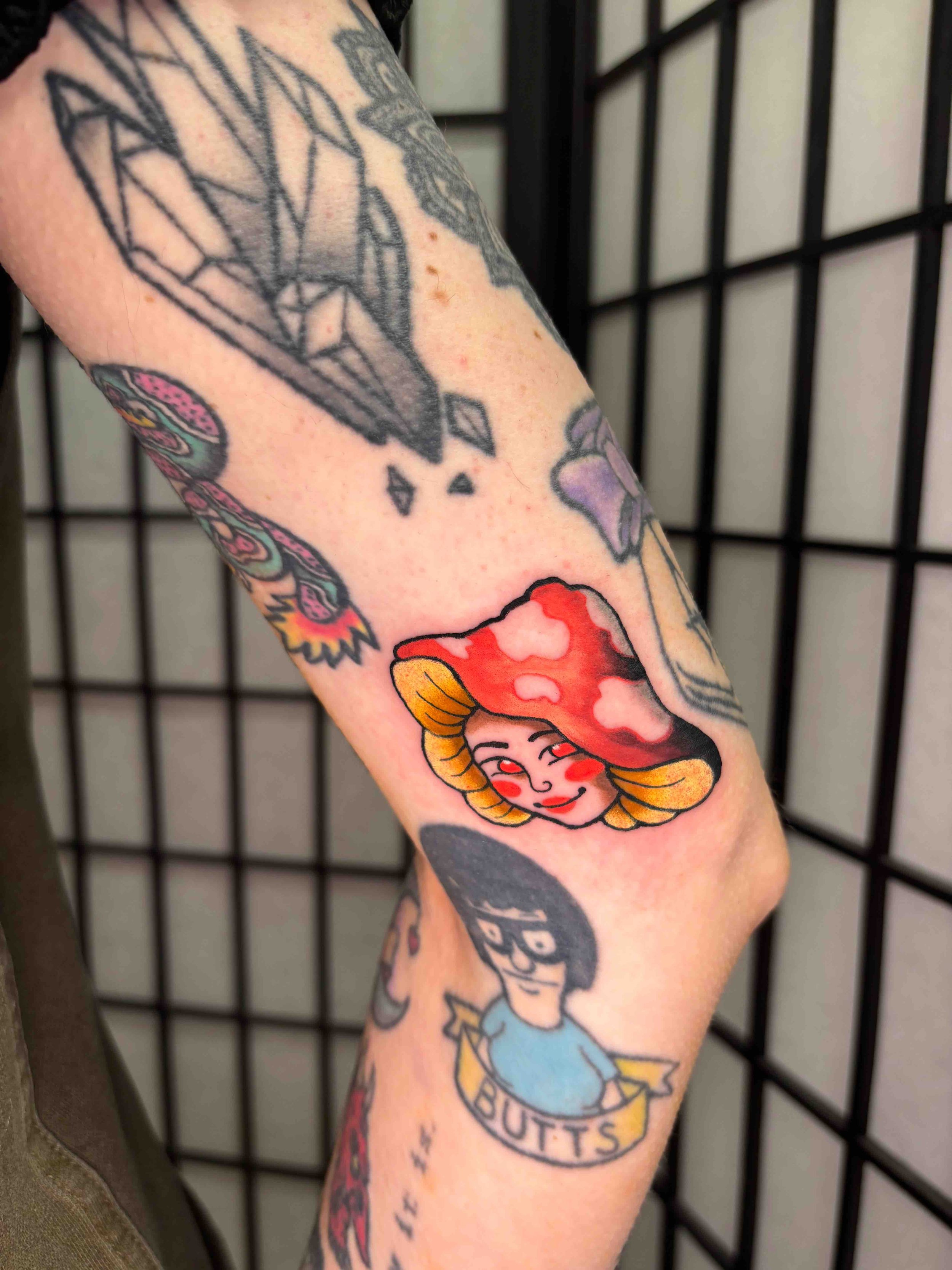 Illustrative Neo traditional mushroom lady color tattoo by AK Zaionz at Sink or Swim in Niagara Falls NY