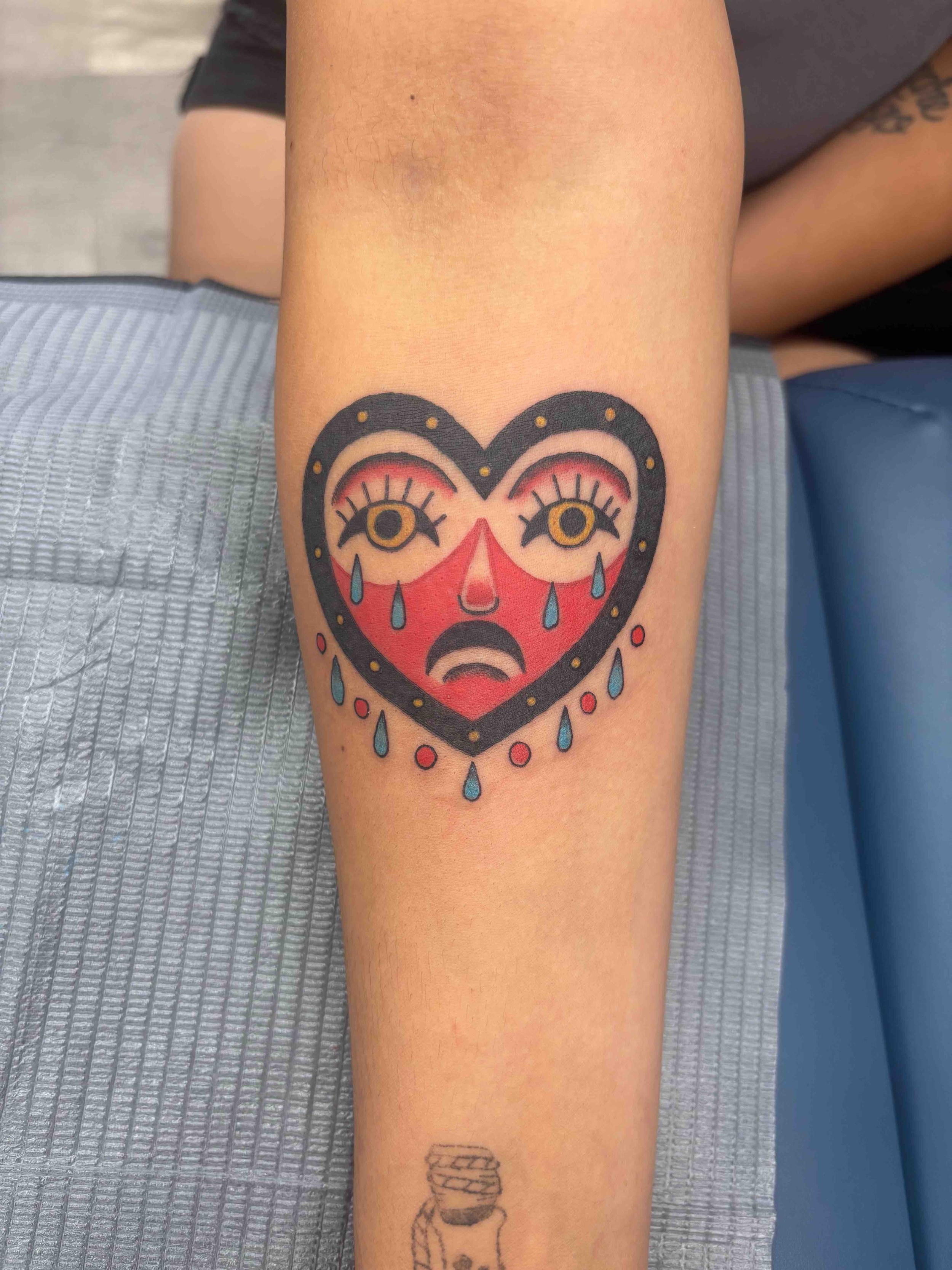 American Traditional Bert Grimm Heart in color by AK Zaionz at Sink or Swim in Niagara Falls NY