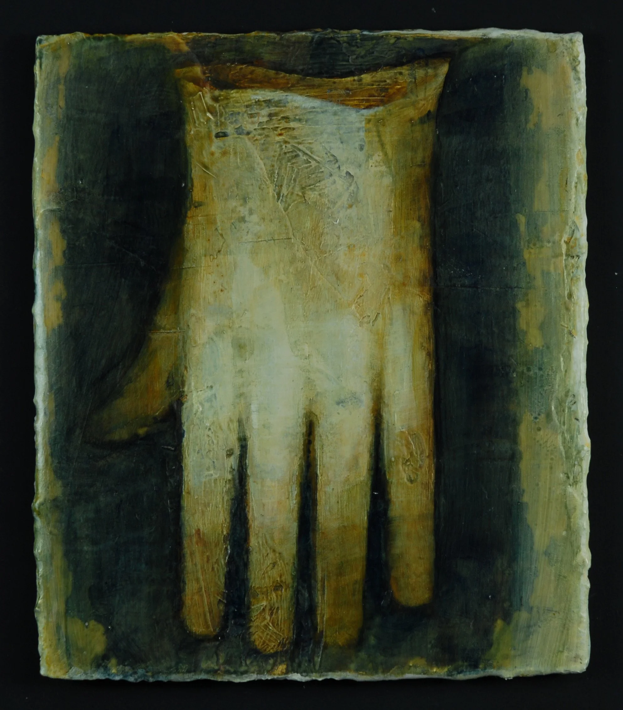 Glove 1,  11cm x 9cm, acrylic, wax