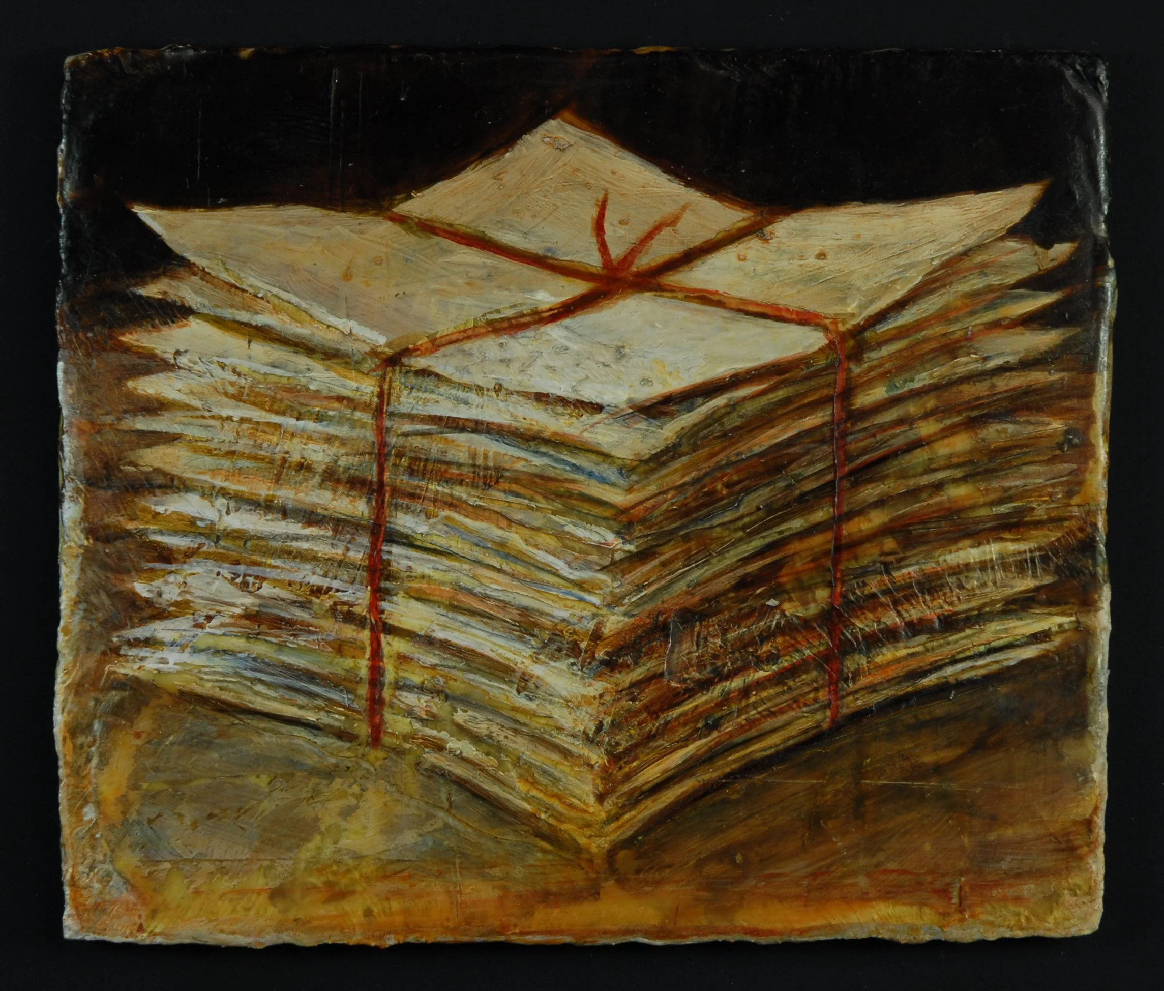 Pages, 9ccm x 11cm, acrylic, wax