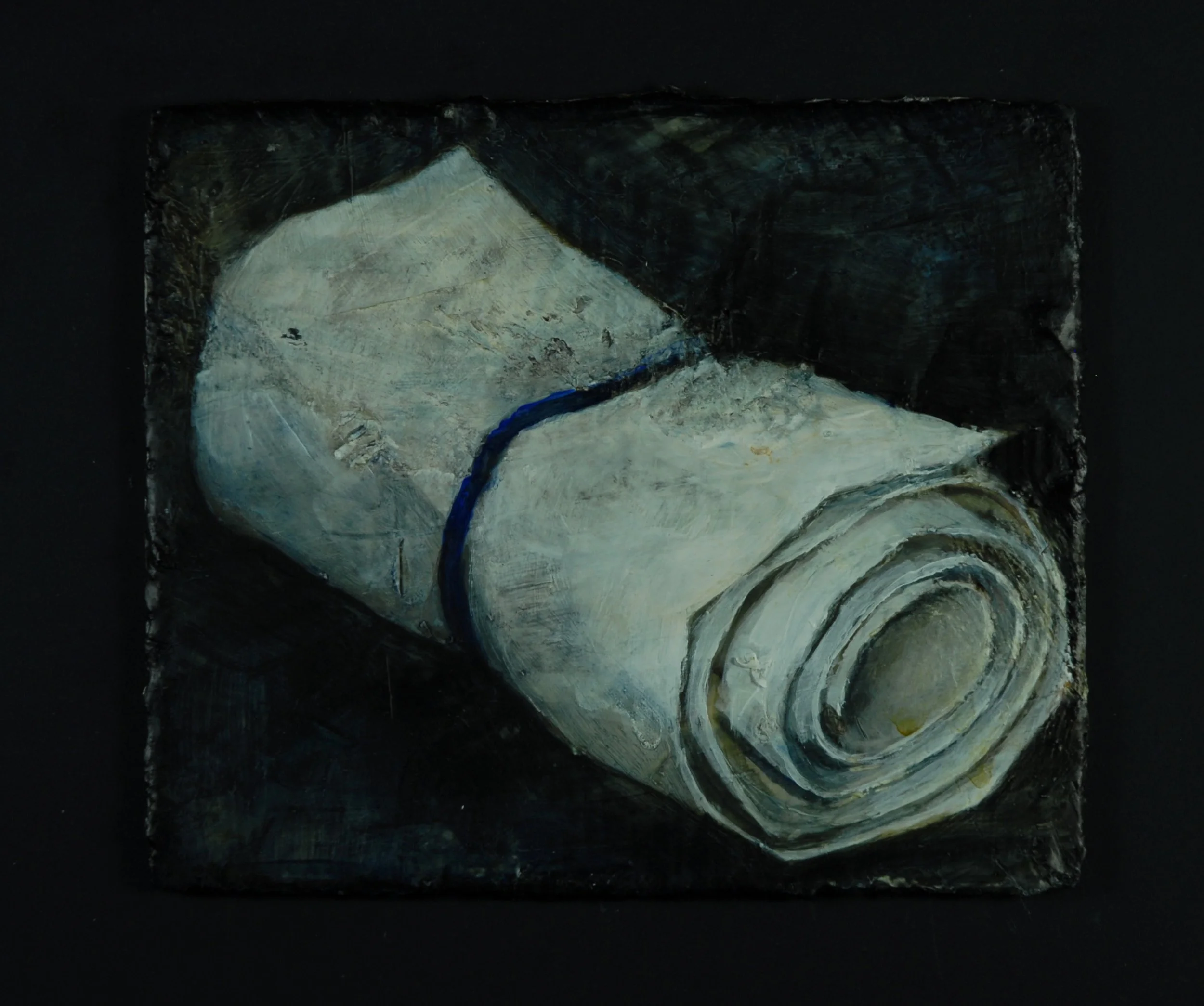 Scroll, 9cm x 11cm, acrylic, wax