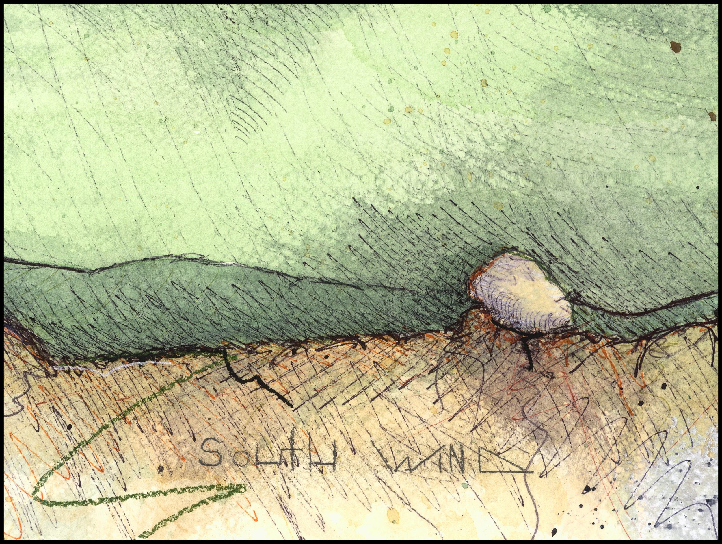 Fine art print of Hole #7 “South Wind” at Prairie Dunes Country Club by Charcoal Golf.