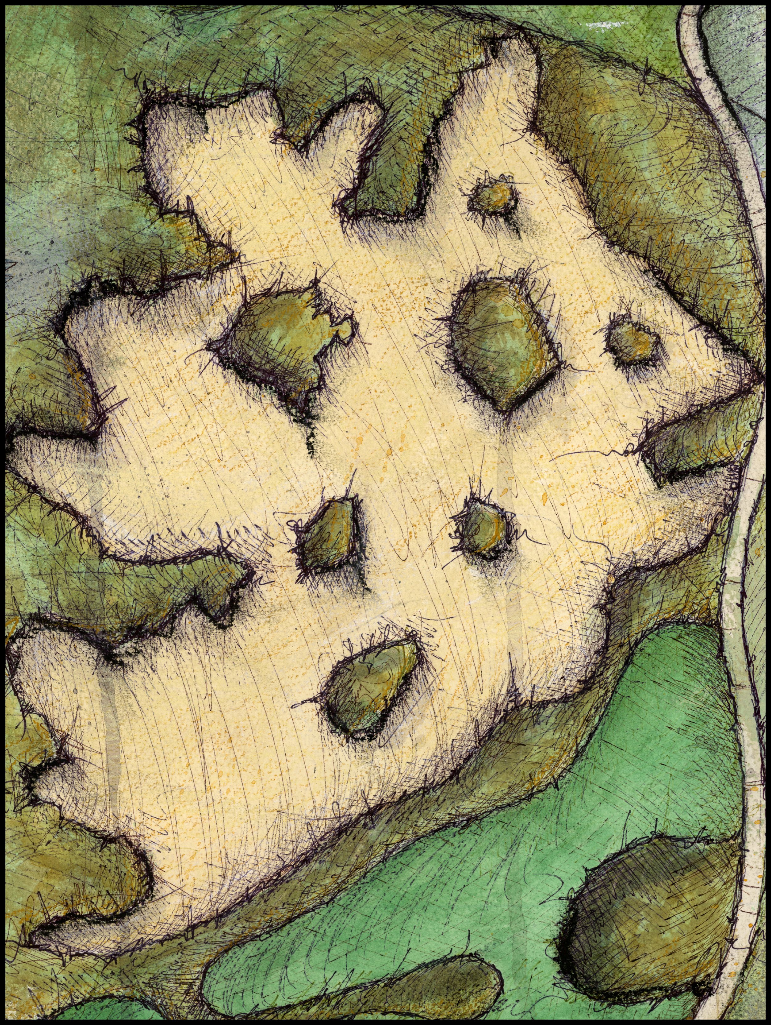Fine art print of Hole #4 "King" at Sweetens Cove Golf Club by Charcoal Golf.
