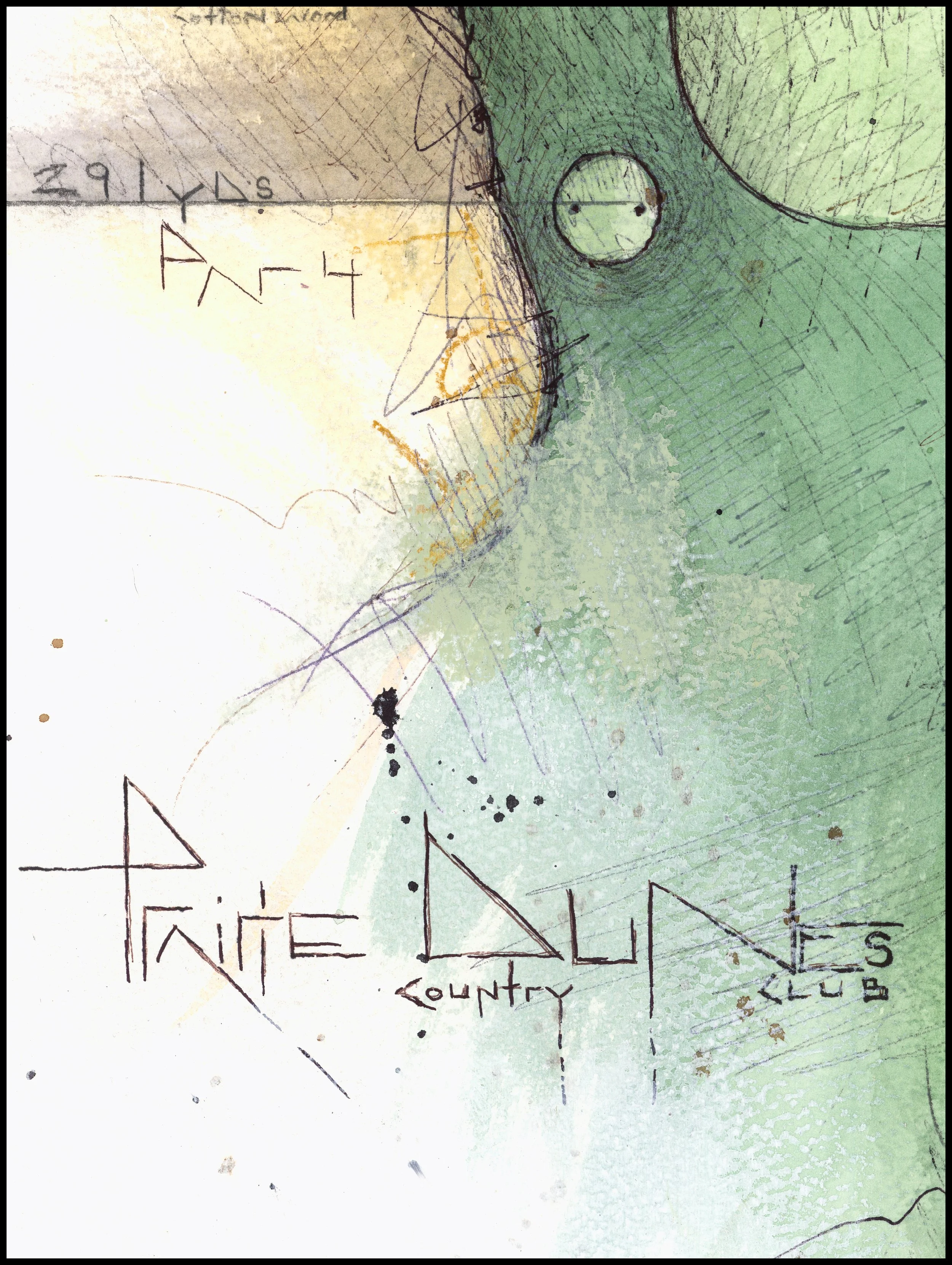 Fine art print of Hole #8 “Dunes” at Prairie Dunes Country Club by Charcoal Golf.