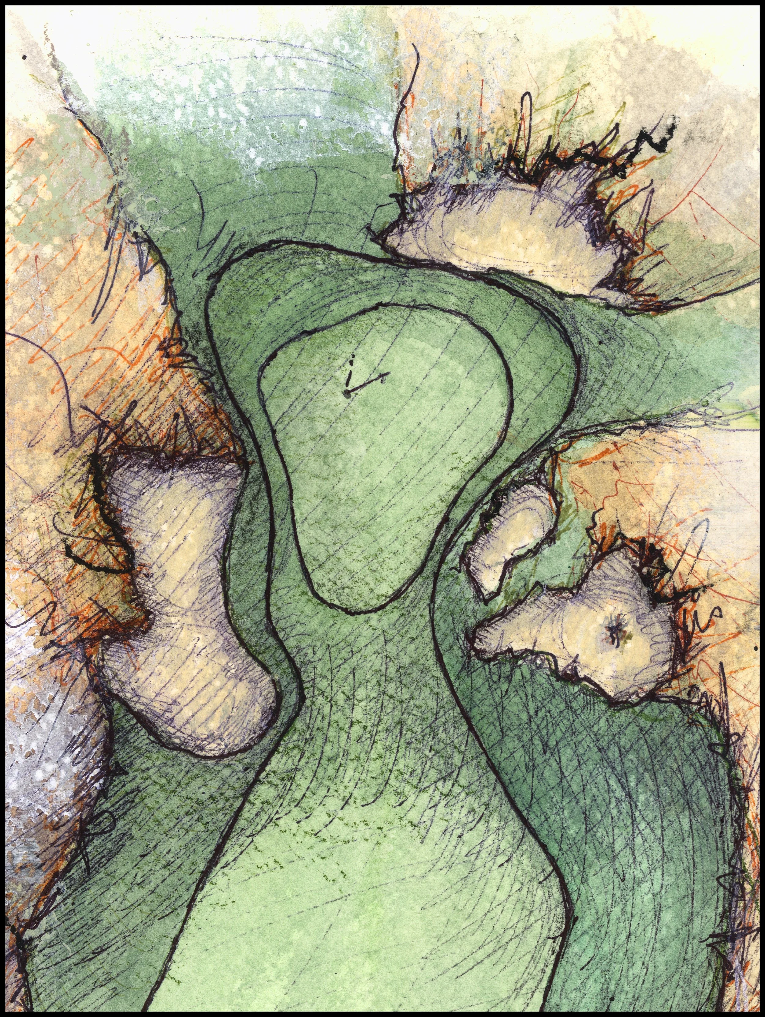 Fine art print of Hole #7 “South Wind” at Prairie Dunes Country Club by Charcoal Golf.