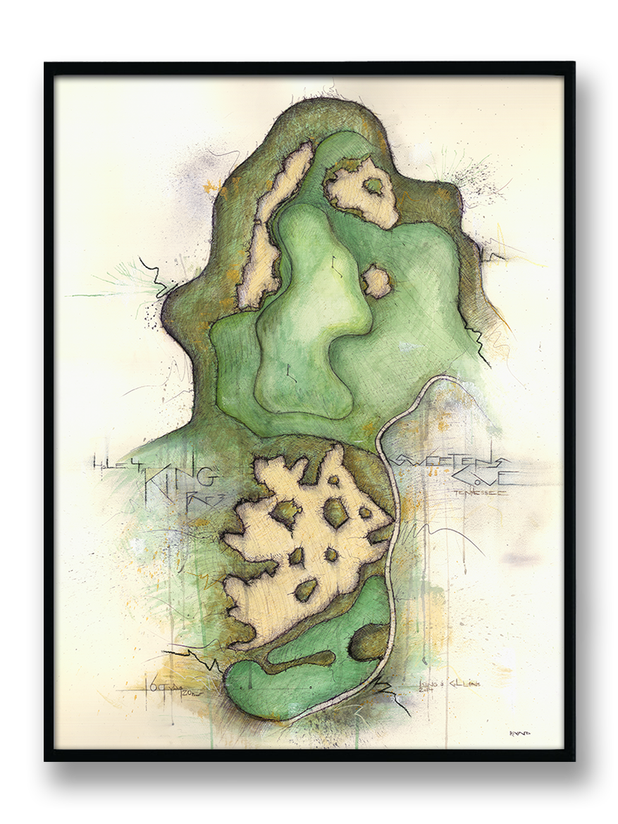 Fine art print of Hole #4 "King" at Sweetens Cove Golf Club by Charcoal Golf.