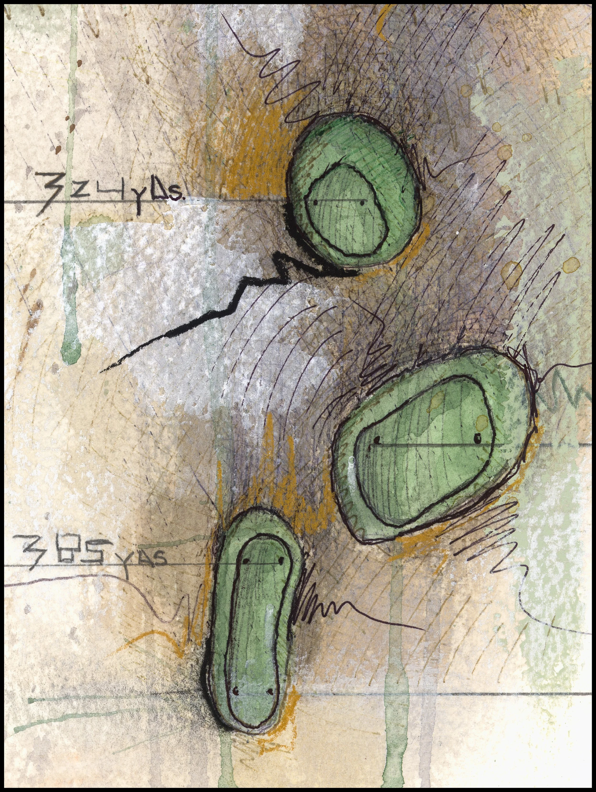 Fine art print of Hole #6 “Cedar” at Prairie Dunes Country Club by Charcoal Golf.