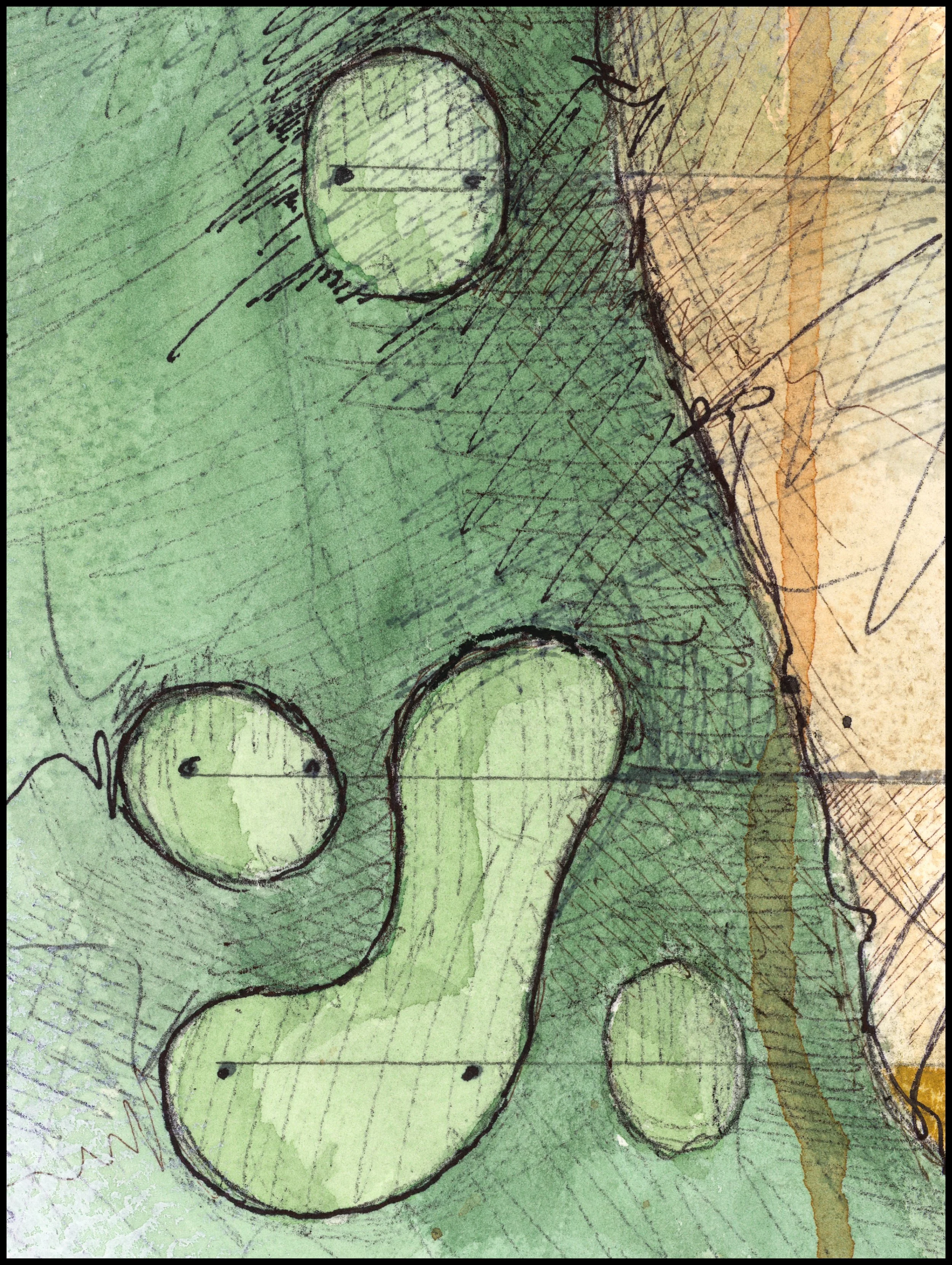Fine art print of Hole #8 “Dunes” at Prairie Dunes Country Club by Charcoal Golf.