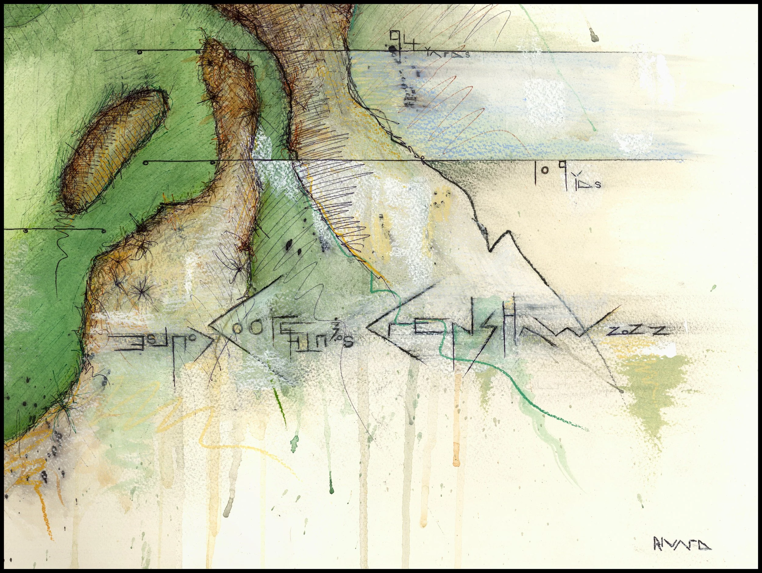 Fine art print of Hole #17 at Te Arai Links South Course by Charcoal Golf.