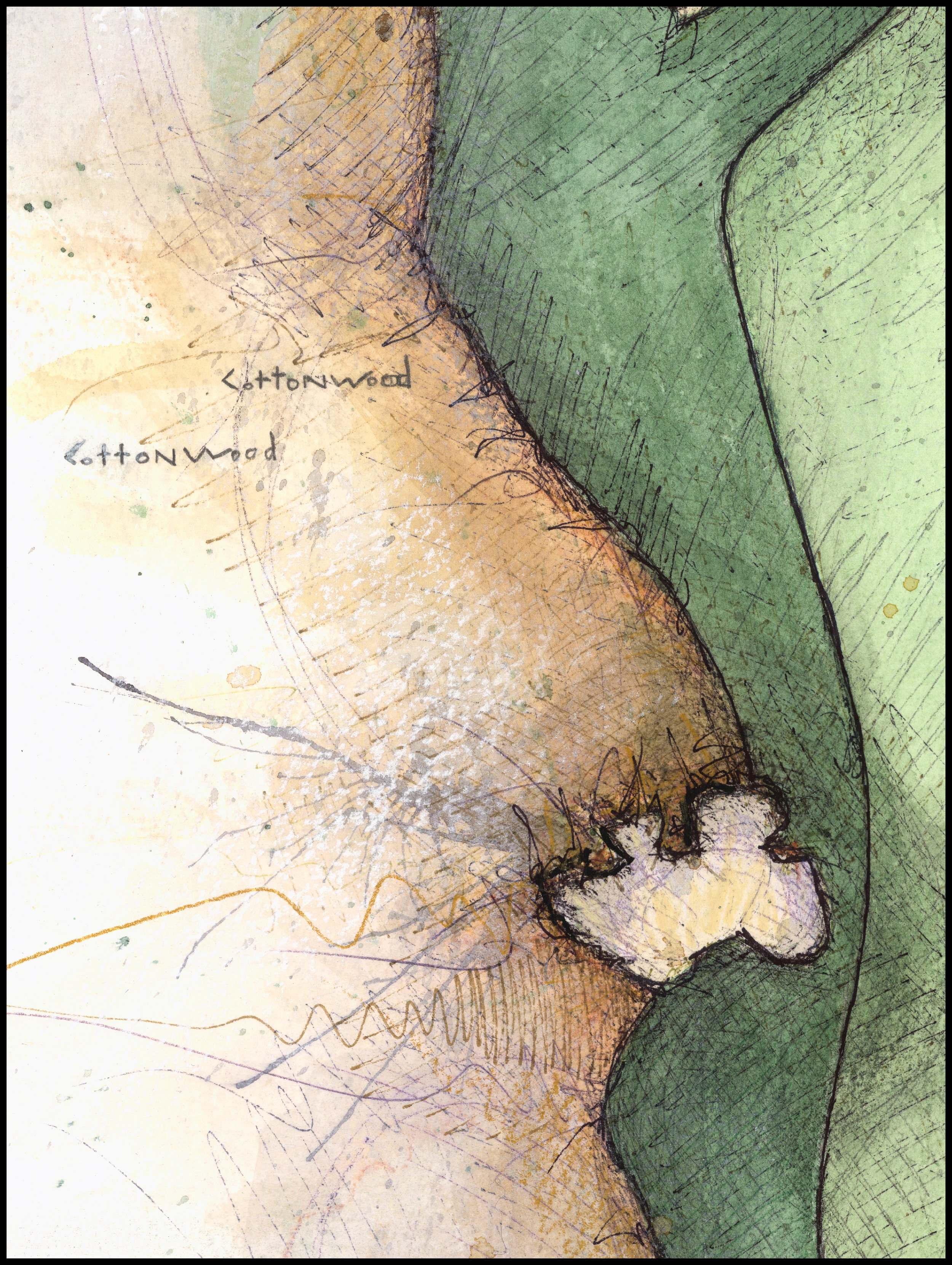 Fine art print of Hole #6 “Cedar” at Prairie Dunes Country Club by Charcoal Golf.