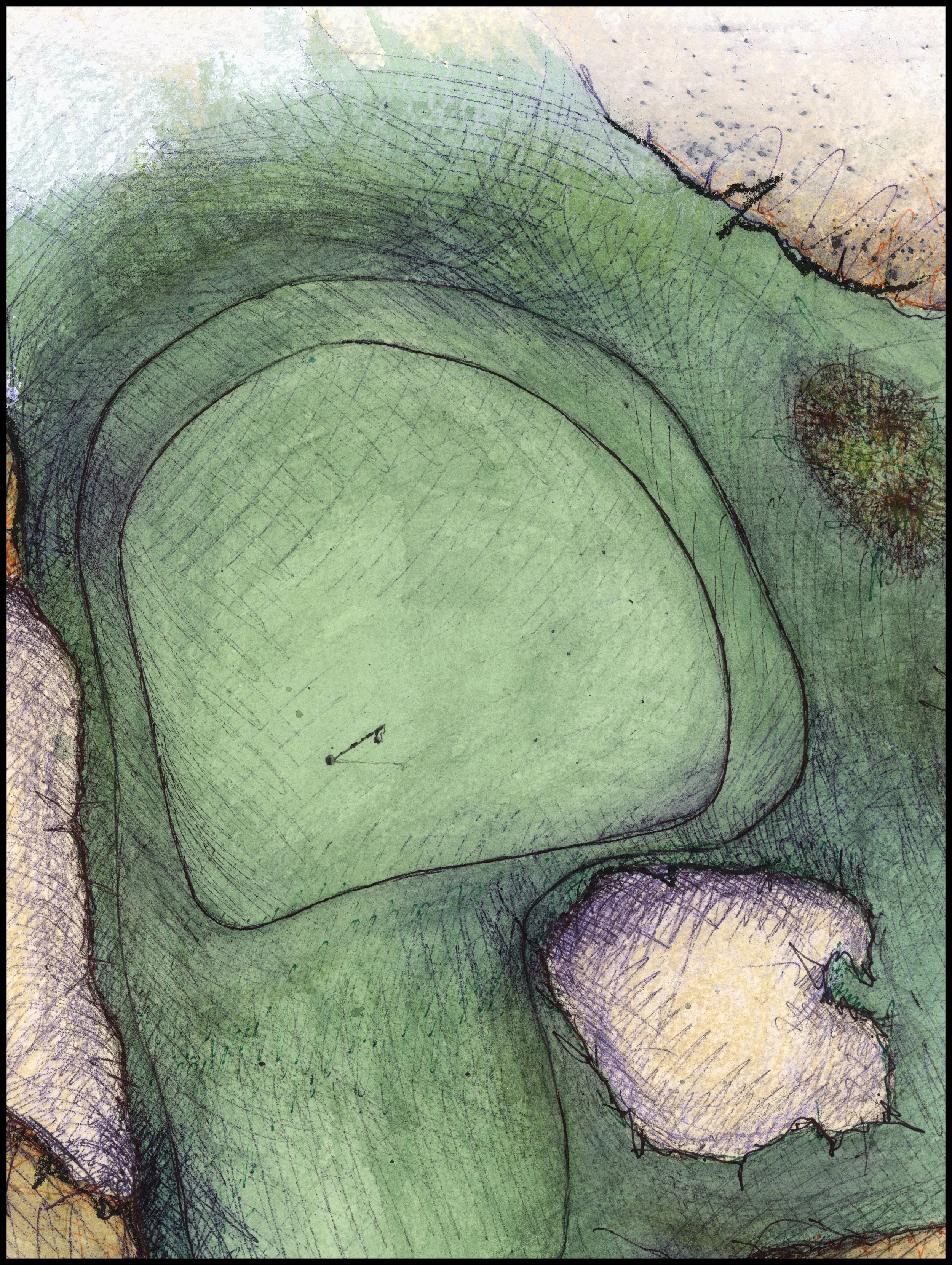 Fine art print of Hole #10 “Yucca” at Prairie Dunes Country Club by Charcoal Golf.