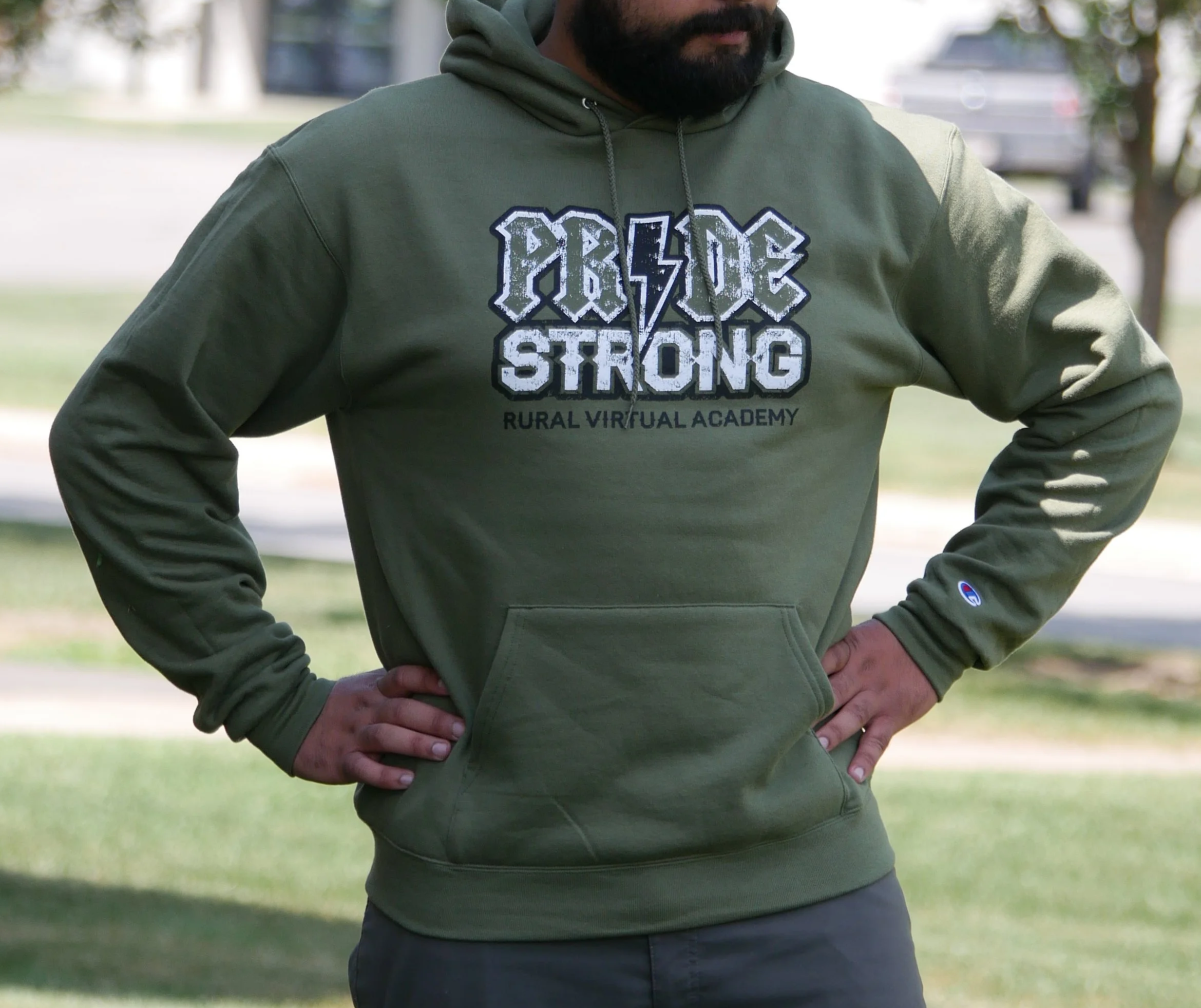 Adult RVA Pride Strong Olive Hoodie - Champion Brand (Limited Sizes)