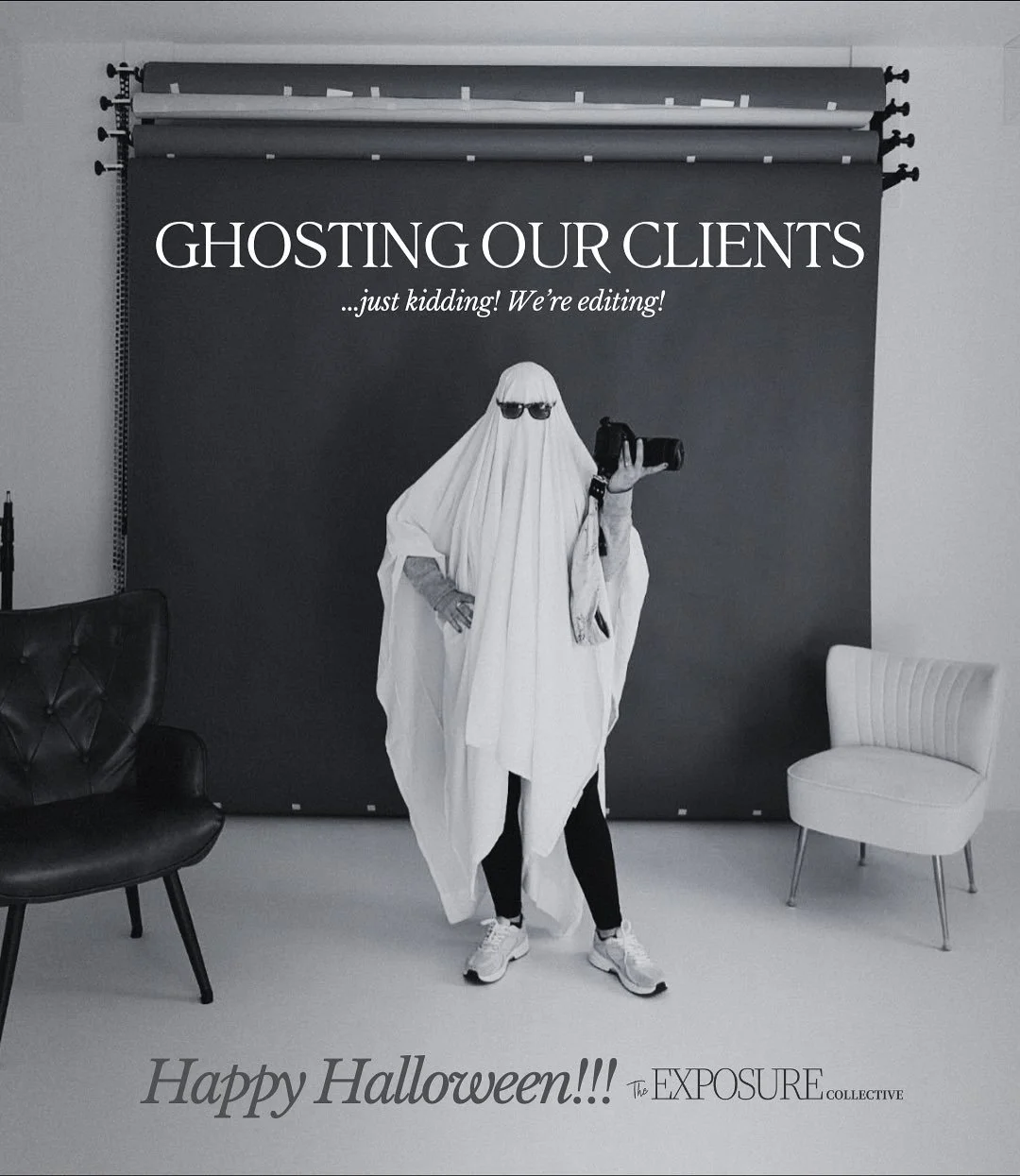Happy Halloween from the Exposure Collective 📸🤣 

There was a ghost spotting in our studio today&hellip;. Spoooookyyyy! 👻👻👻

#theexposurecollective #happyhalloween #ghosttrend #marylandphotographer #portraitphotographer #brandingphotographer #ph