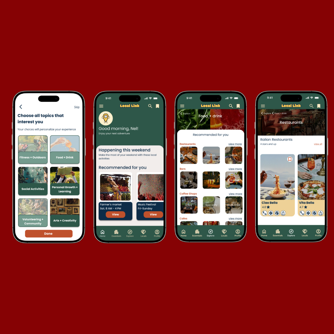 Local Link: Connects newcomers to local events and people.