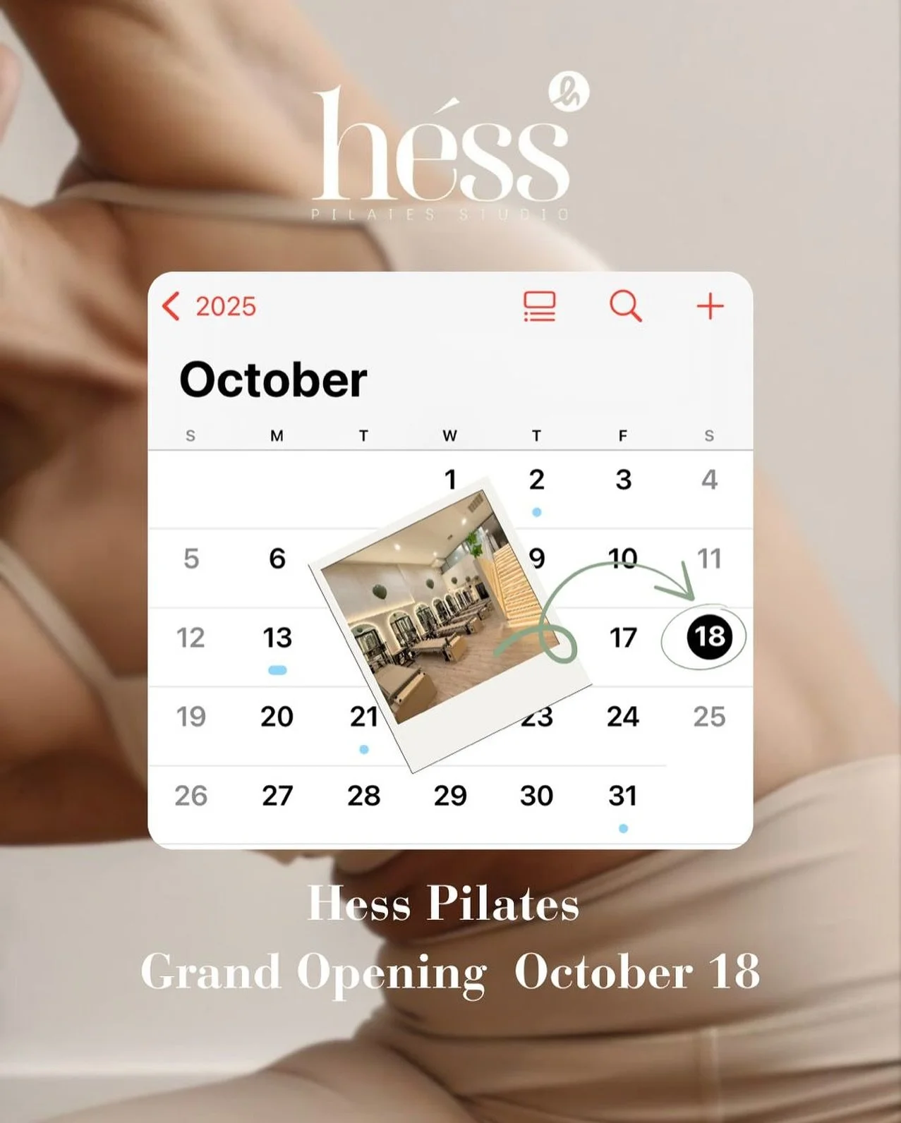🎉SAVE THE DATE
A GRAND OPENING LIKE NO OTHER IS COMING TO DOWNTOWN LA.

On October 18, 2025, from 2&ndash;5 PM, Hess Pilates invites you to celebrate an afternoon of strength, beauty, and fun connection.
Exclusive. Curated. Unforgettable.
Join us fo