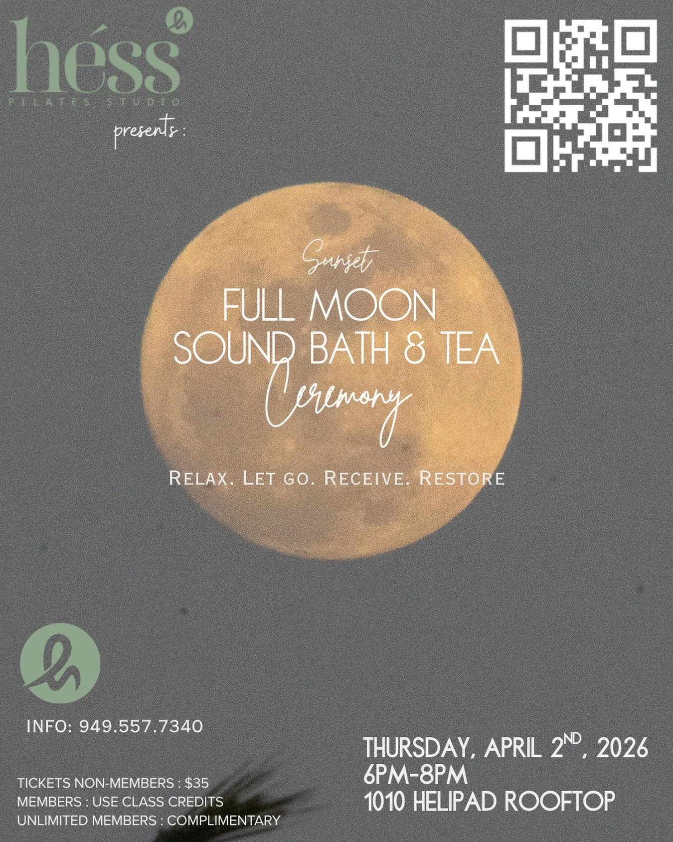 Sunset Full Moon Sound Bath 🌅
Your reset moment on the helipad.
Limited spots link in bio.
📍1010 Wilshire Blvd - Rooftop Helipad, DTLA
April 2nd |6-8 PM
Tickets:
&bull; $35 for non-members
&bull; Members can use class credits
&bull; Unlimited membe