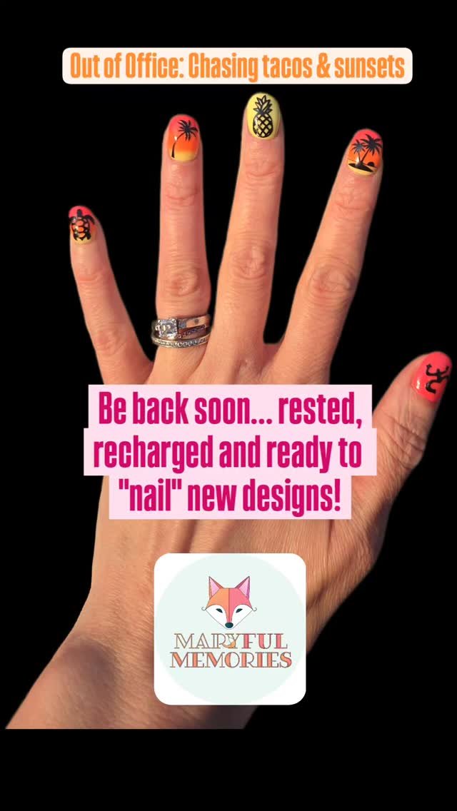 I'm taking a short break to soak up some sunshine and tropical inspo!
The studio will be on vacation from May 4th until May 10th. Until then, enjoy these vacation-worthy nails I dreamed up just for the vibe.
#TropicalTips #StudioBreak #NailedItGetaw
