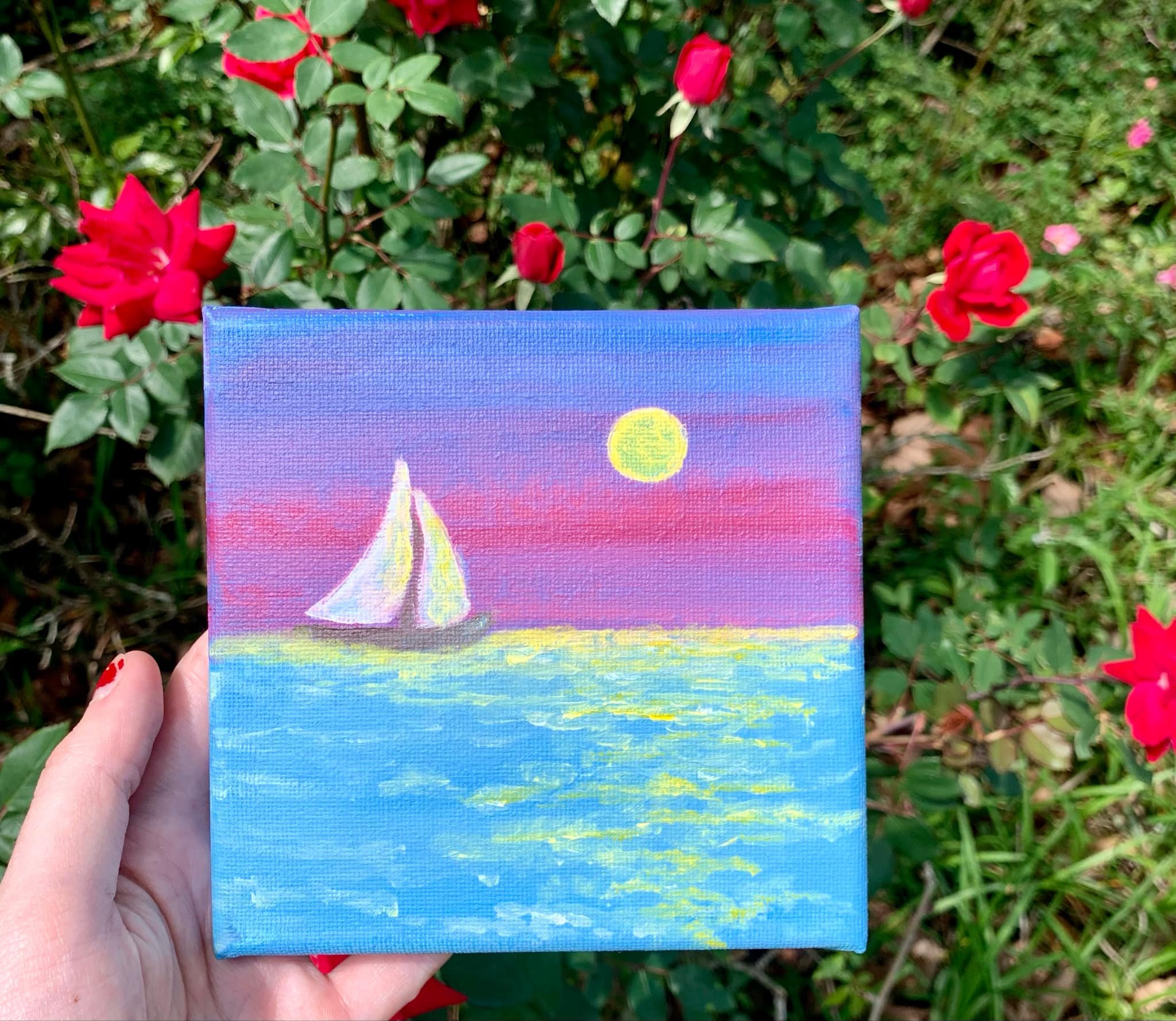 "Sailing Away" Original Acrylic Painting