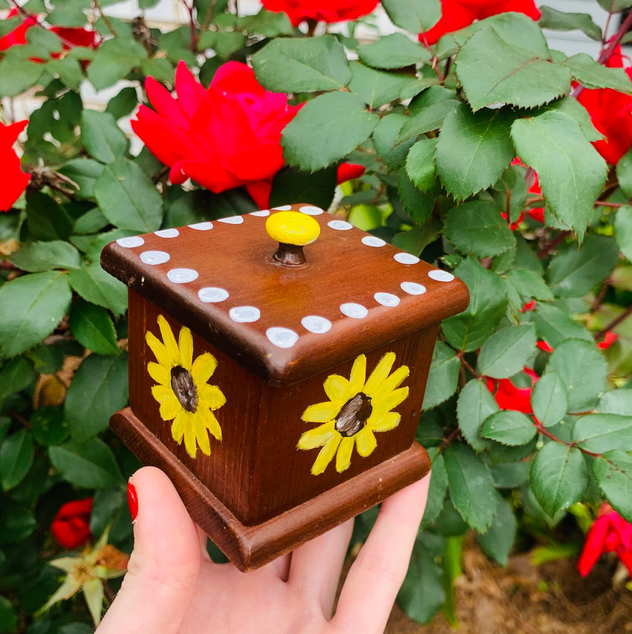 Sunflower Vintage Trinket Box