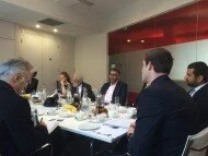 Forward Thinking host Hayder al-Khoei at breakfast meeting roundtable, 26th May 2016