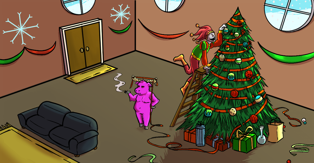 "Wreck the Halls" Inks & Colors