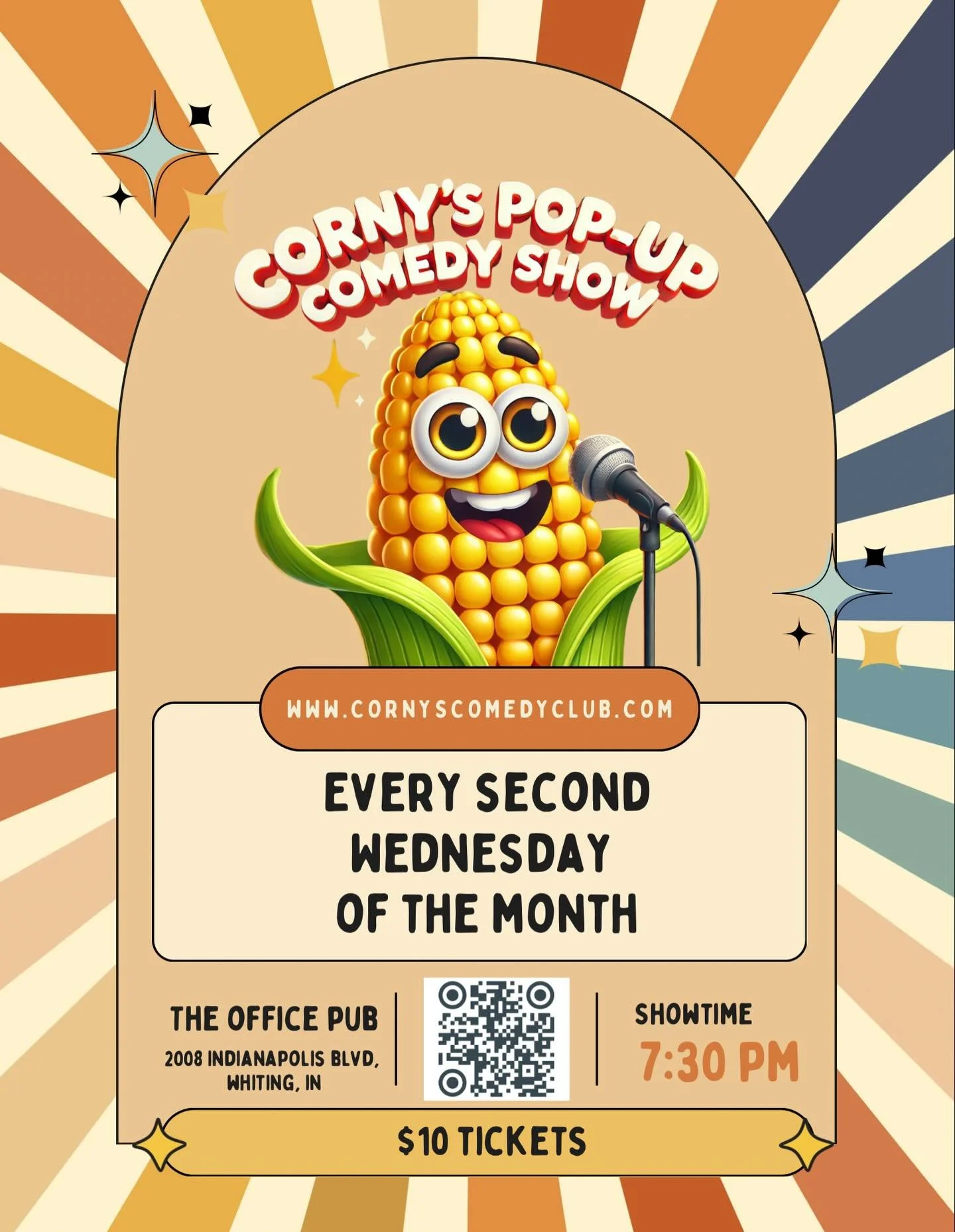 New year, new look&hellip; same corny laughs 😎
See you next Wednesday at our monthly Corny&rsquo;s Pop-Up Comedy Showcase 🎤

www.cornyscomedyclub.com