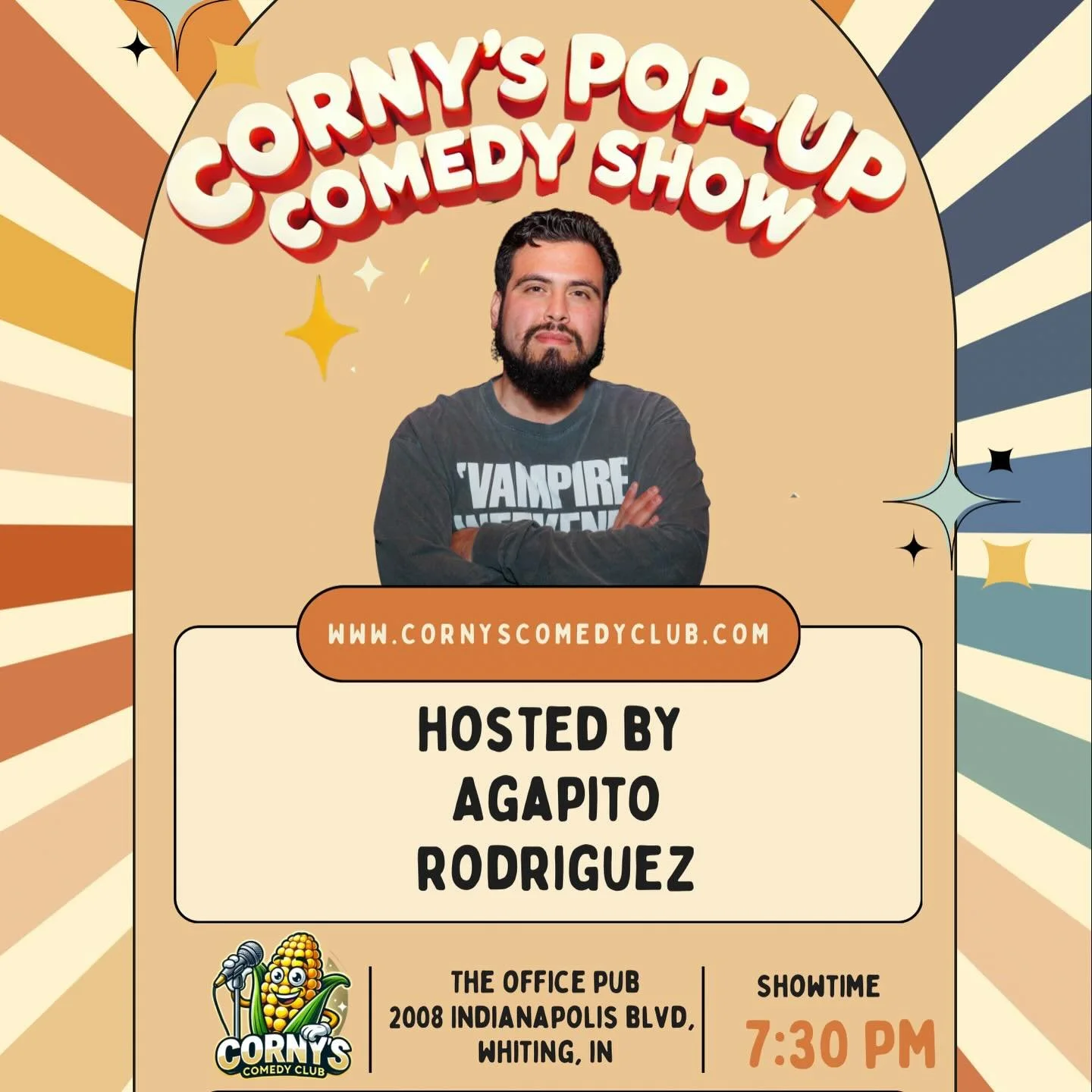 THIS WEDNESDAY 🔥
A stacked lineup bringing big laughs to
📍 The Office Pub &mdash; Whiting, IN
⏰ 7:30PM
🎟️ $10
🔞 21+

Tag who you&rsquo;re coming with 👇
Tickets at the door! Or online @ www.cornyscomedyclub.com/tickets 

#CornysComedyClub #Cornys