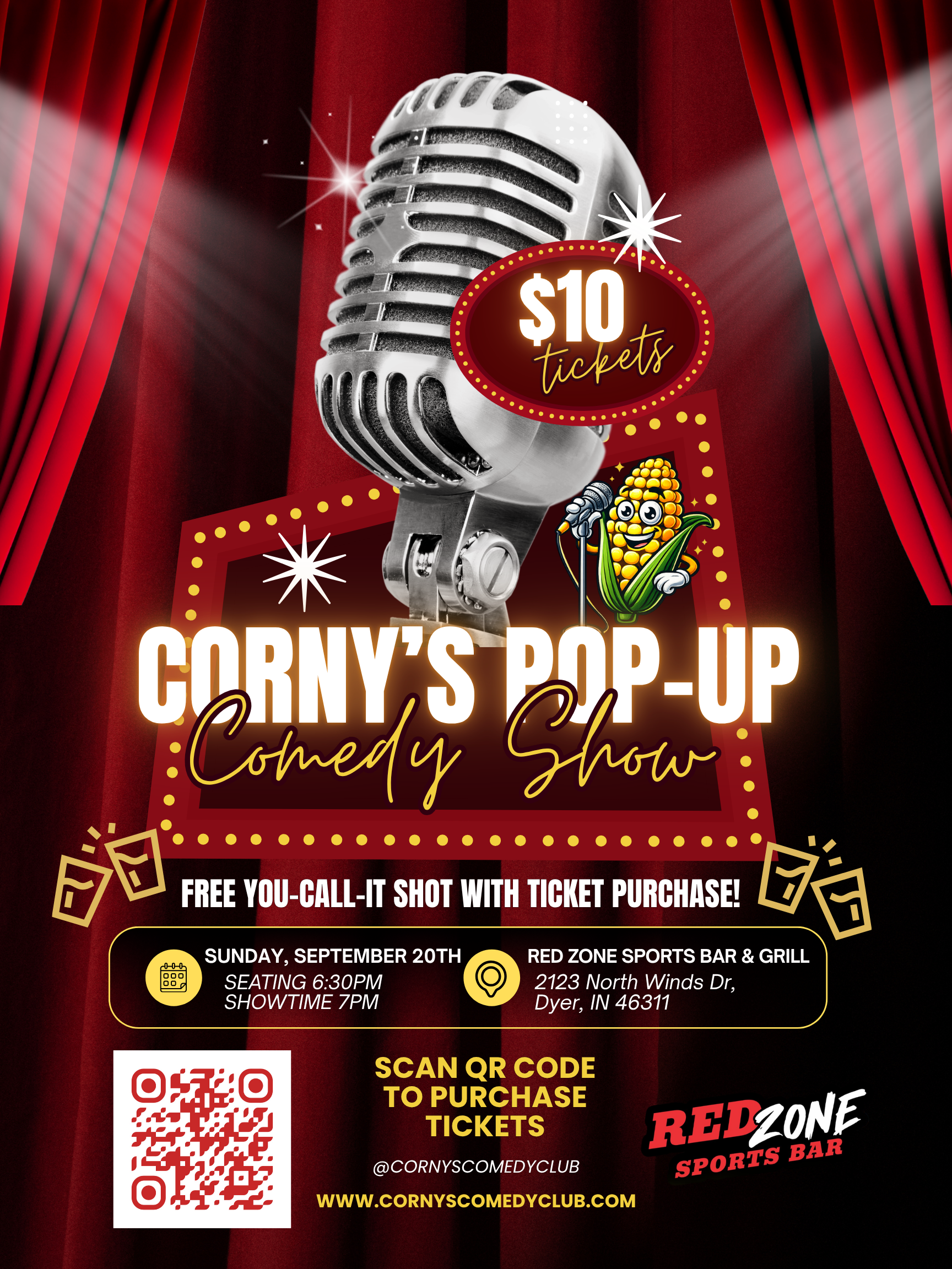 Corny's Pop-Up Comedy Show @ Red Zone 9.20.26
