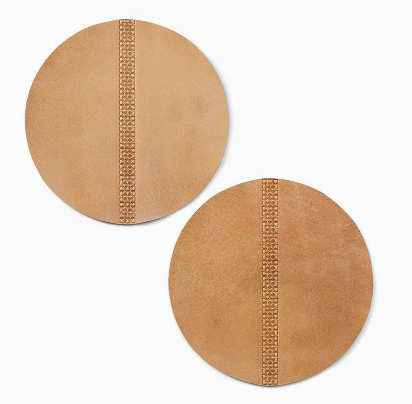 Caramel Leather Chargers - Set of 2