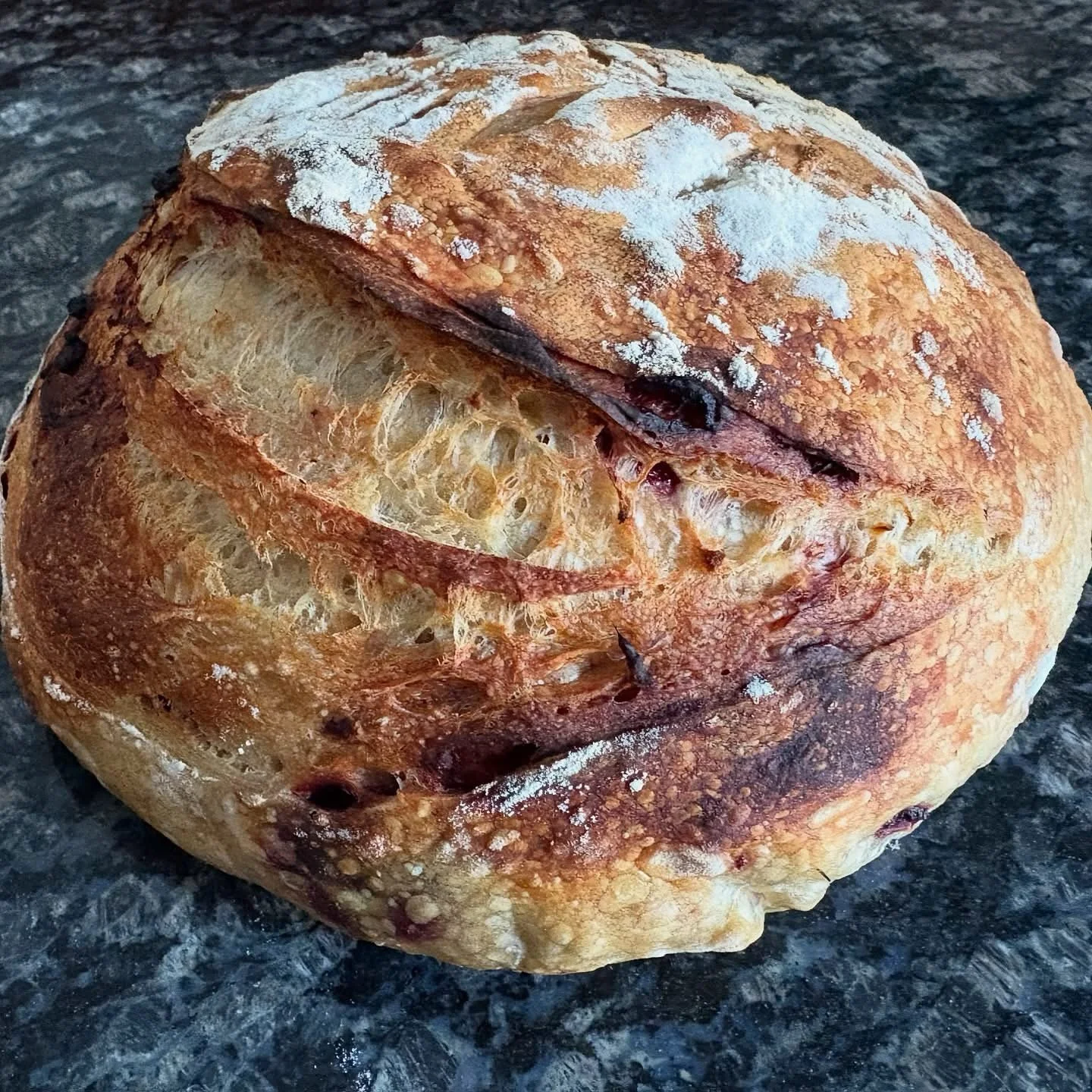 We have a few loaves of sourdough out on the stand today.

Cold fermented for two days so you really get that strong sourdough flavor! 🥖 🤩