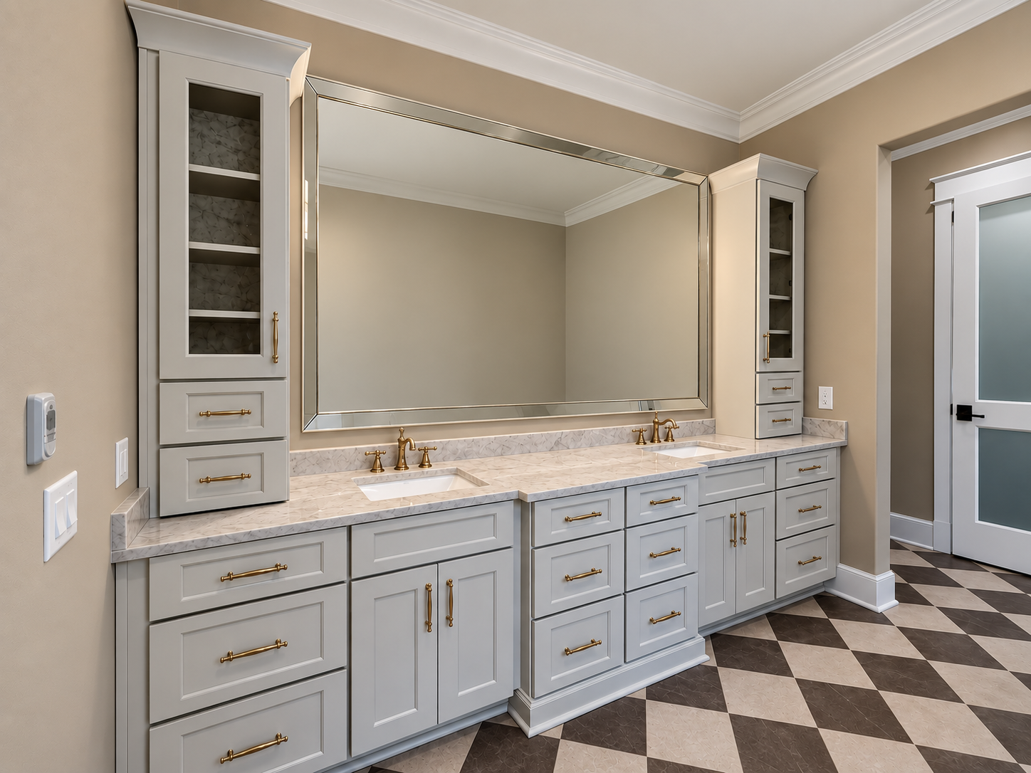 primary vanity in Shiloh Shoji White