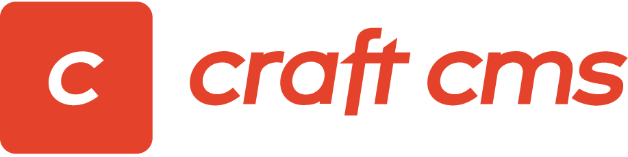 Craft CMS logo with red square icon and black and red text