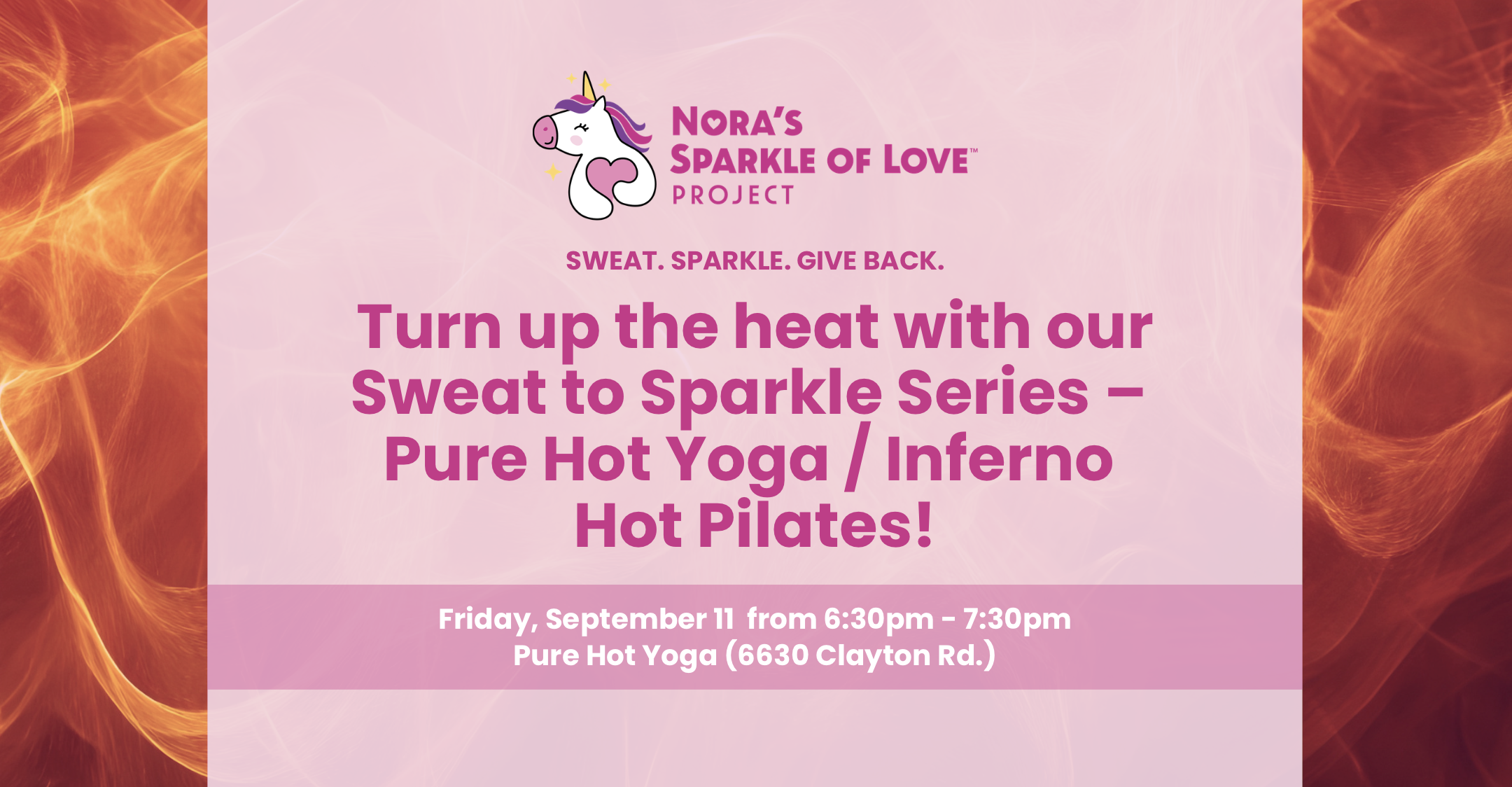 <span class="sqsrte-text-color--darkAccent">Sweat to Sparkle Series: Pure Hot Yoga + Inferno Hot Pilates</span>