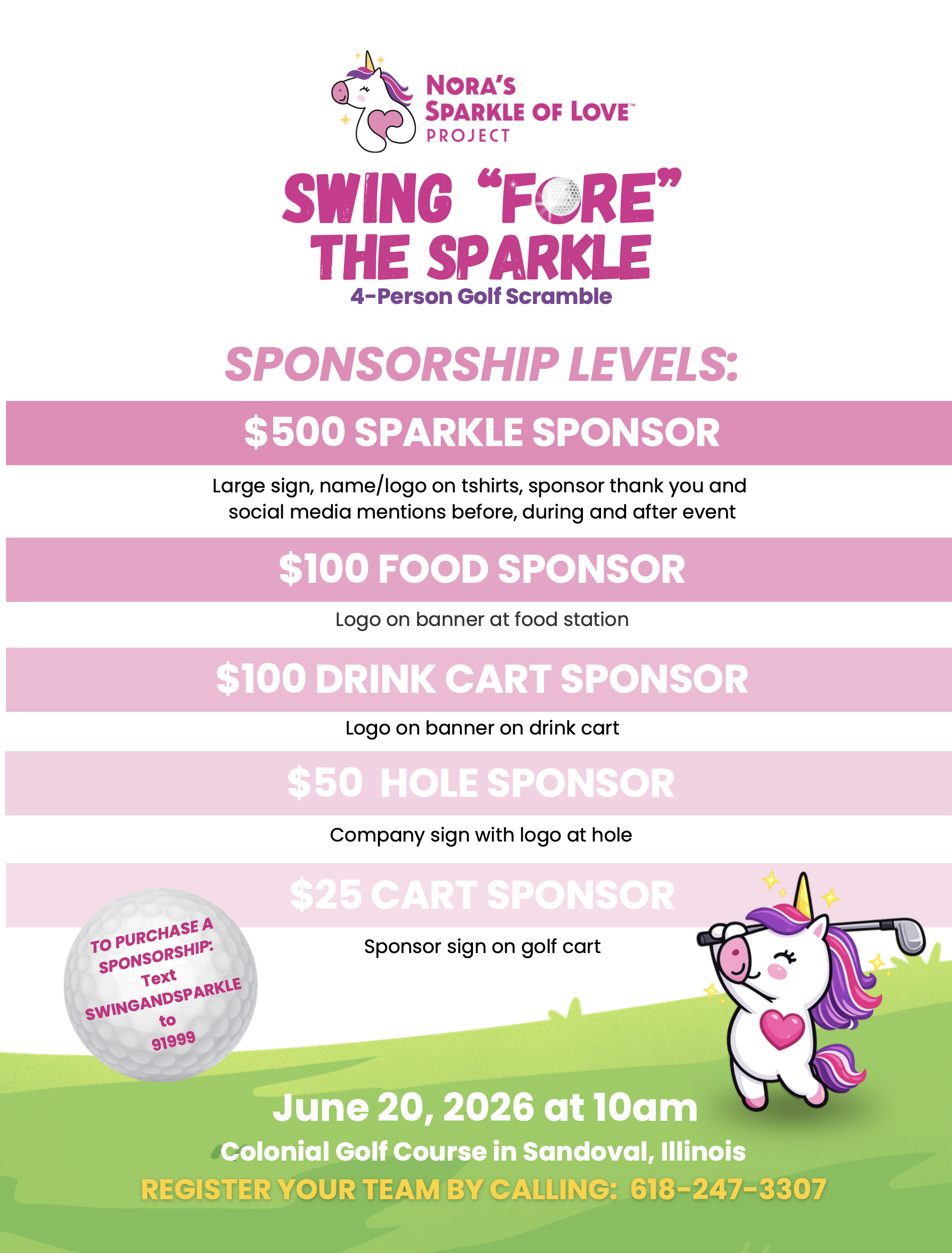 Swing "Fore" the Sparkle - Sponsorships