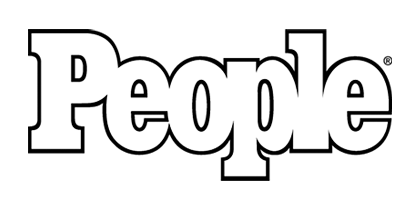 People magazine logo on a black background