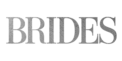 The word 'BRIDES' written in large, gray letters on a black background.