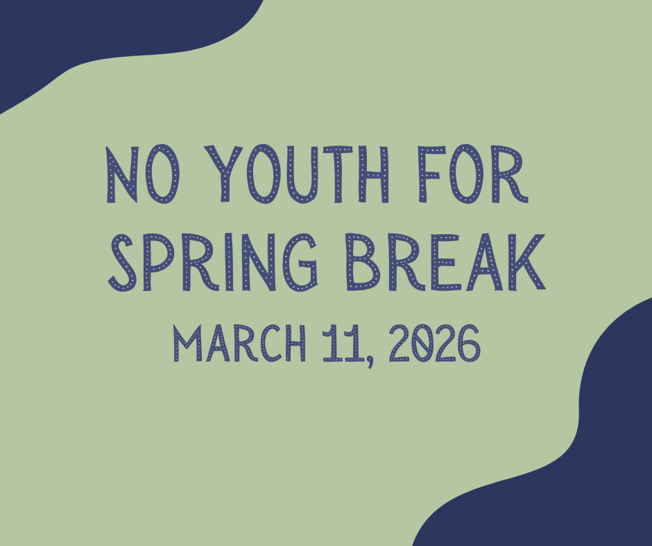 A group of the youth playing dodgeball in the gym, with large white text overlay that reads 'Last Wednesday Night of the Year 12.10.2025'.