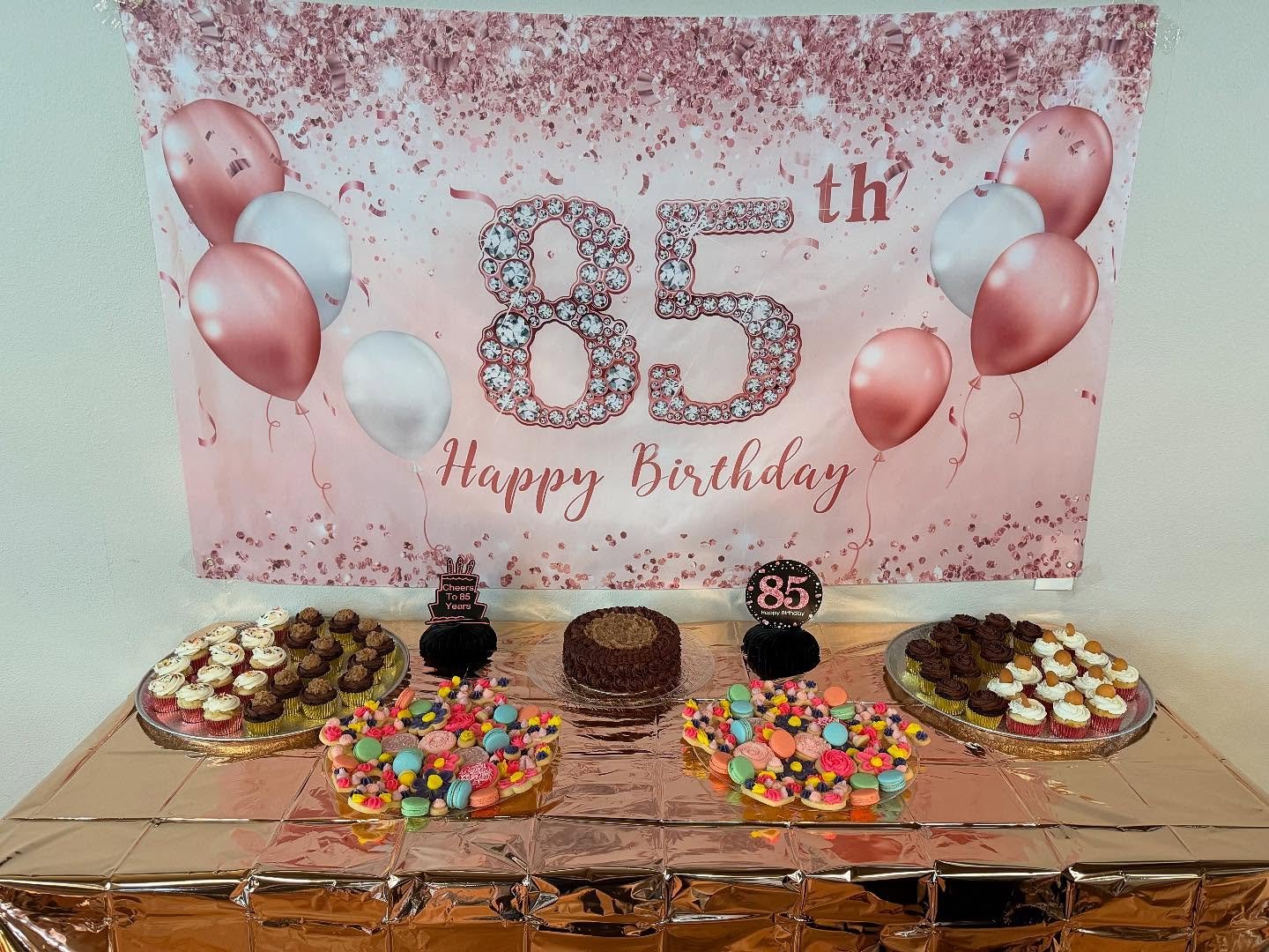 We had an absolute blast creating this dessert spread for a special 85th birthday celebration! From rich German chocolate cake to delicate almond raspberry macarons, every treat was made with love and a whole lot of fun. Sweet memories for a sweet mi