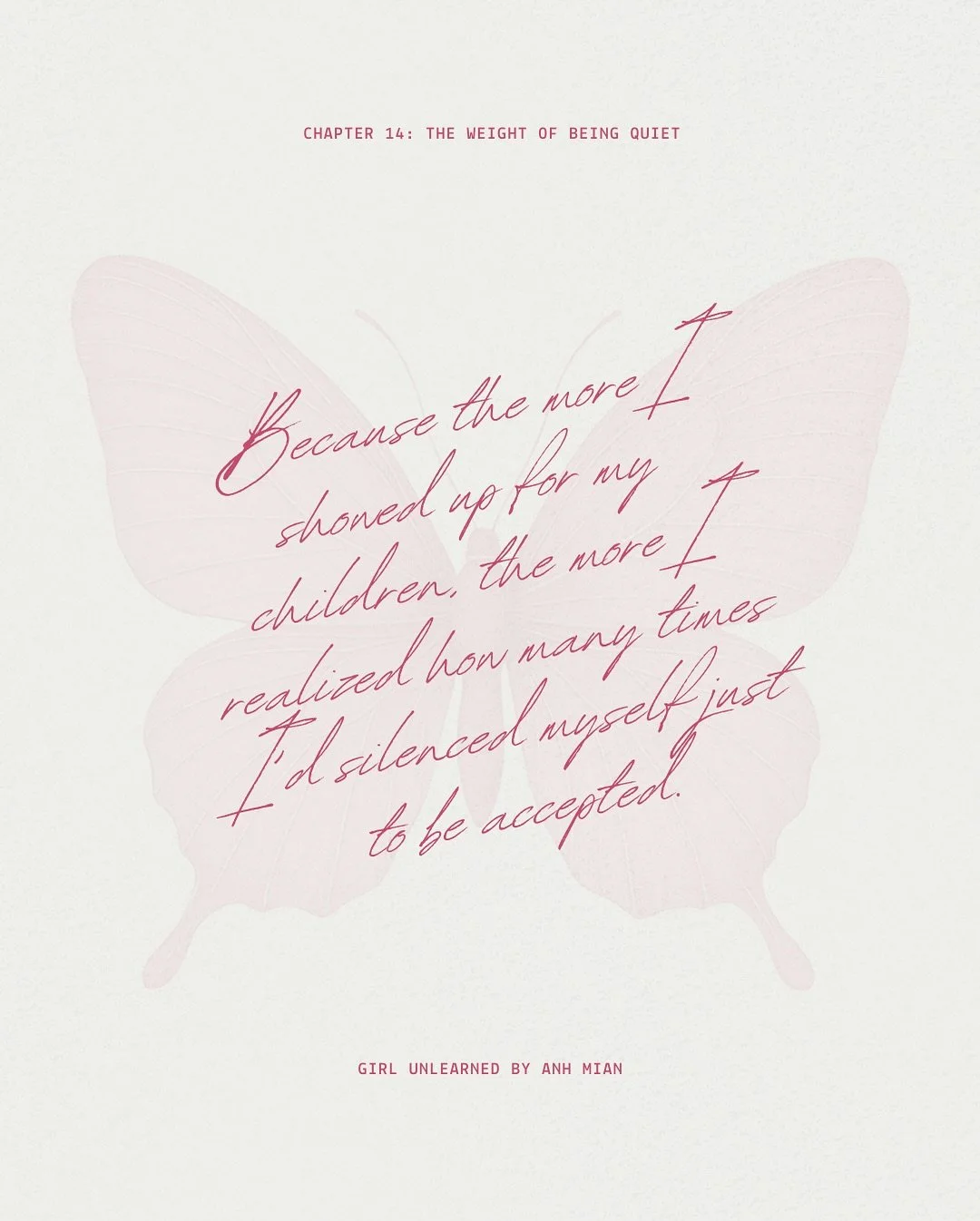 The more I showed up for my children, the more I noticed how often I had silenced myself just to be accepted.

How many times I swallowed my truth to keep the peace.
How deeply the need for approval shaped the version of me I thought I had to be.

I&