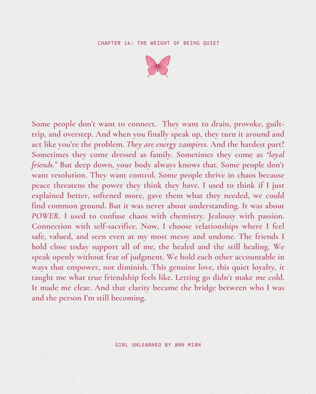 Some people don&rsquo;t want connection.
They want control.
They want to provoke, guilt-trip, and drain you, then flip the script and call you the problem when you finally speak up.

I used to think if I softened enough, explained it better, or gave 
