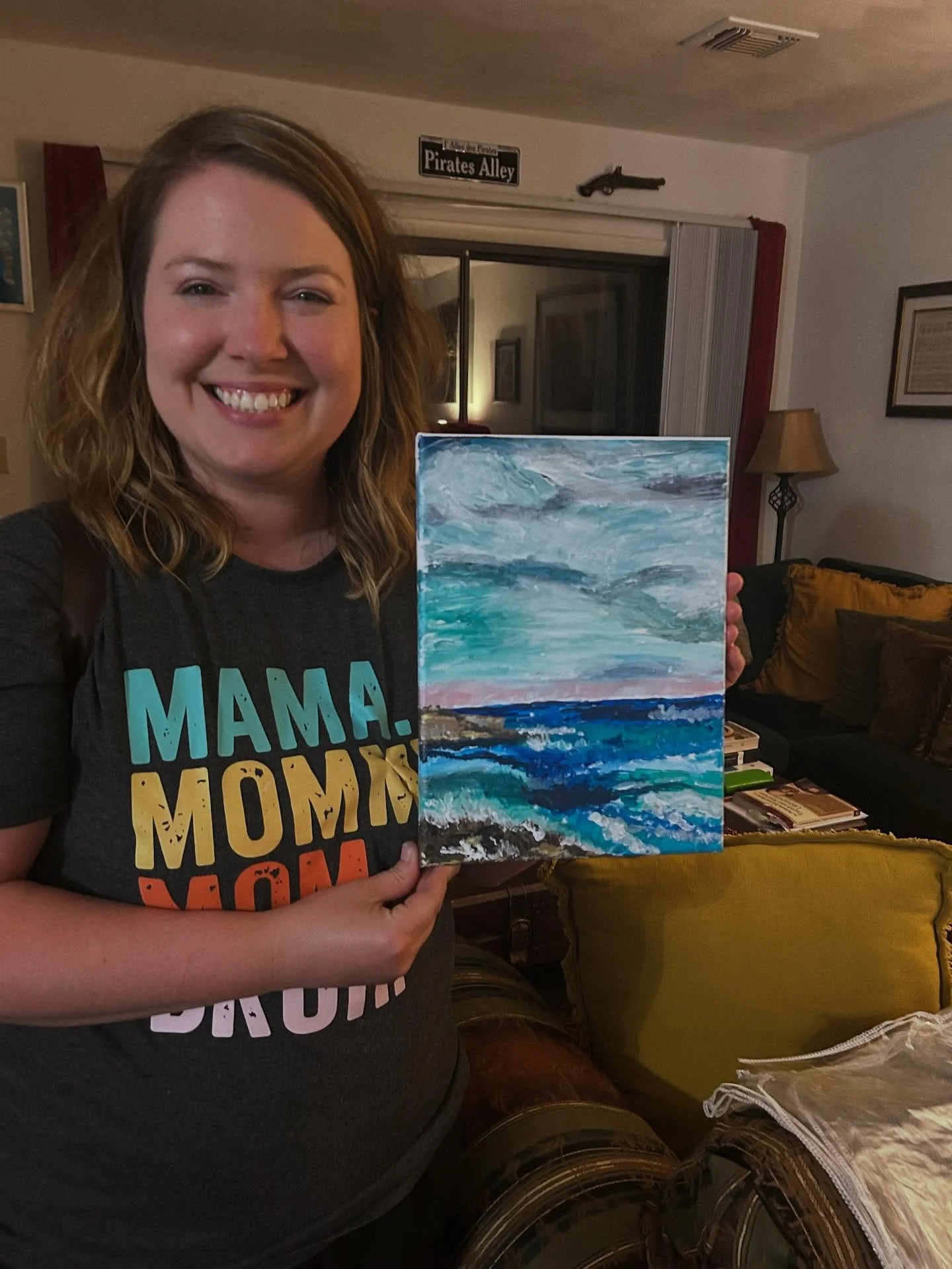 I loved leading these beautiful people in this Paint and Sip&mdash;check out their art!❤️