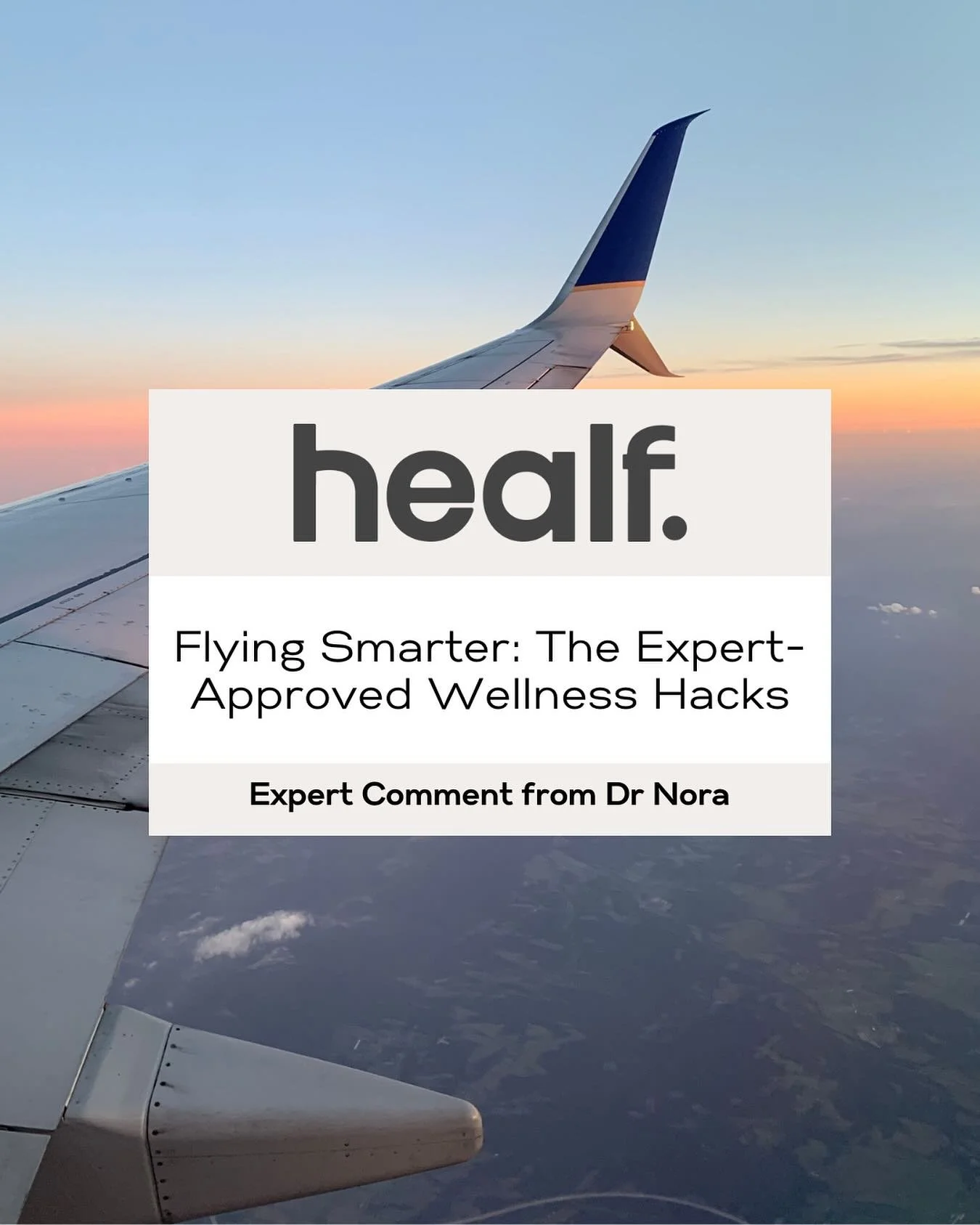 @dr.nora.uk featured in @healf&rsquo;s &ldquo;The Healf Source&rdquo; - an inspirational and education hub to help support individuals on their journey. Thank you @samanthanice1 for including Dr Nora&rsquo;s skin hacks for flying✈️