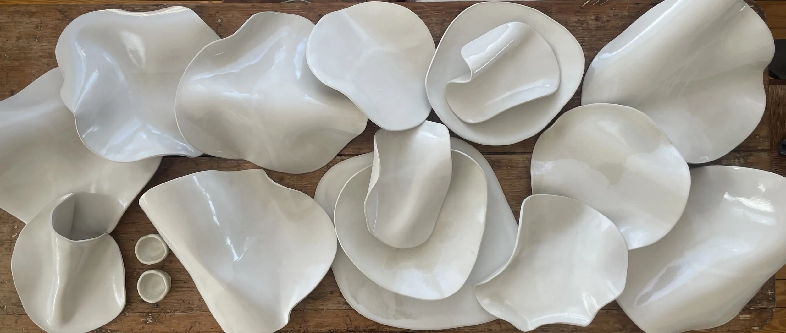 organic sculptural shapes, varying sizes, functional and decorative