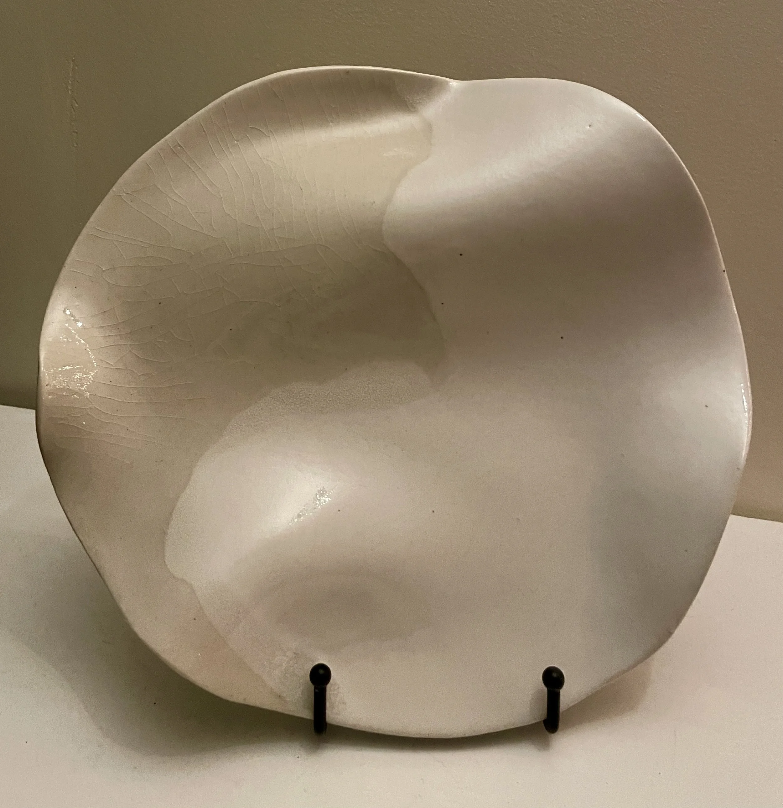 Sculpture; hand-built, two tone glaze, 12in x 1 in
$175