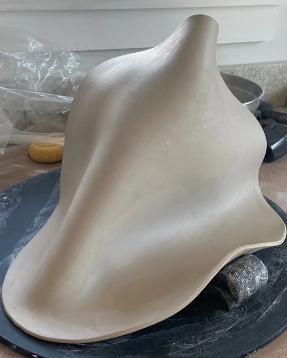 Lg sculptural work in progress, pre-bisque fire 